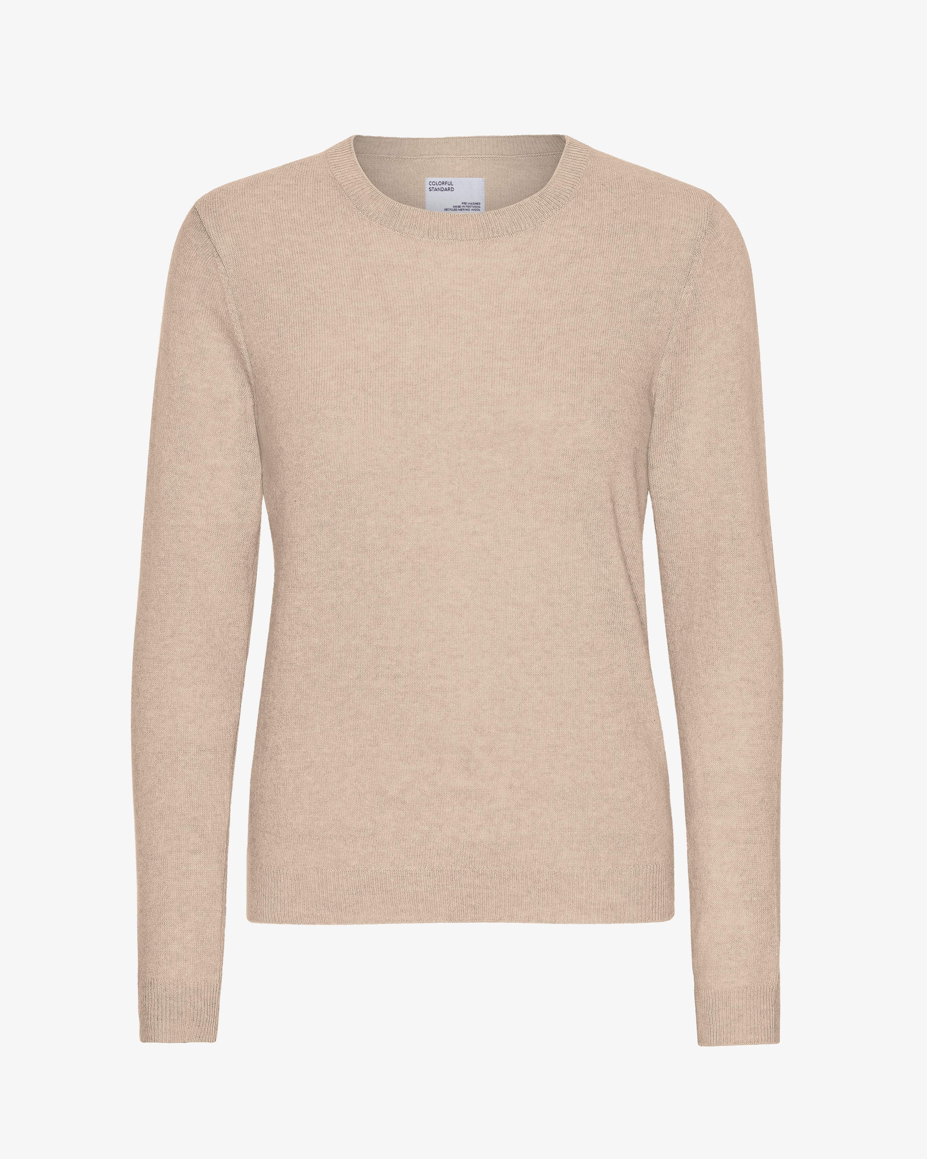 Women Light Merino Wool Crew - Ivory White
