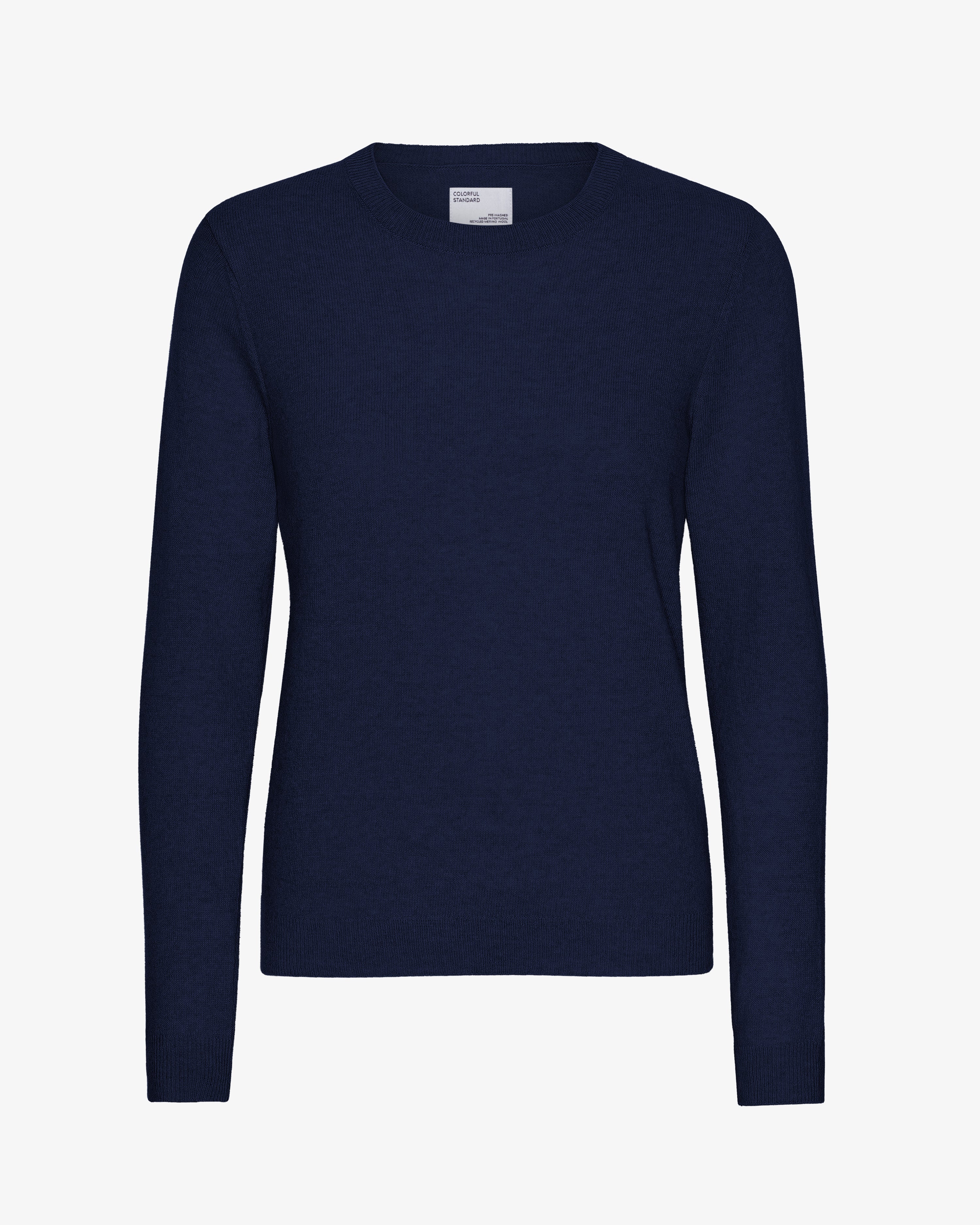 Women Light Merino Wool Crew - Marine Blue