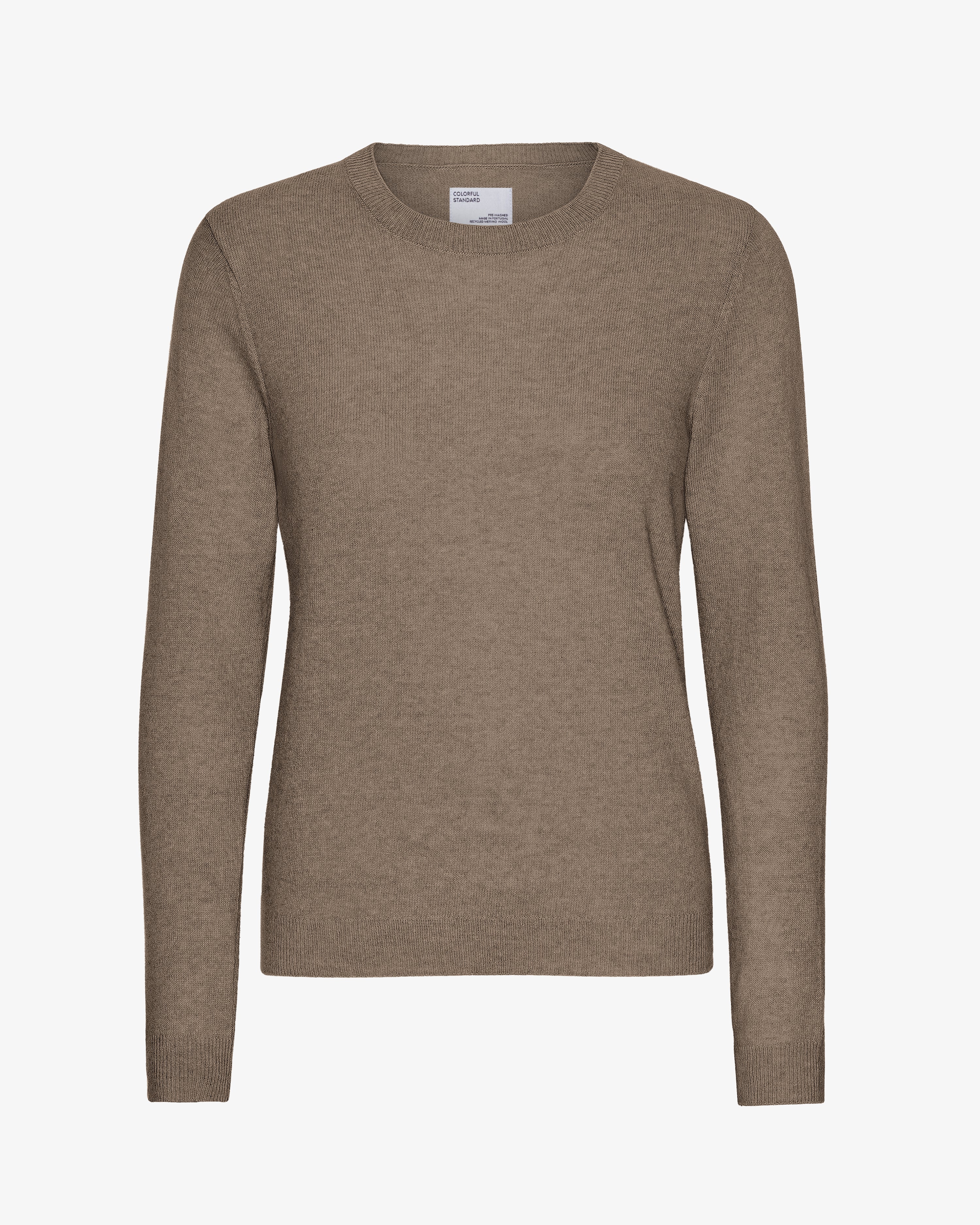 Women Light Merino Wool Crew - Warm Taupe
