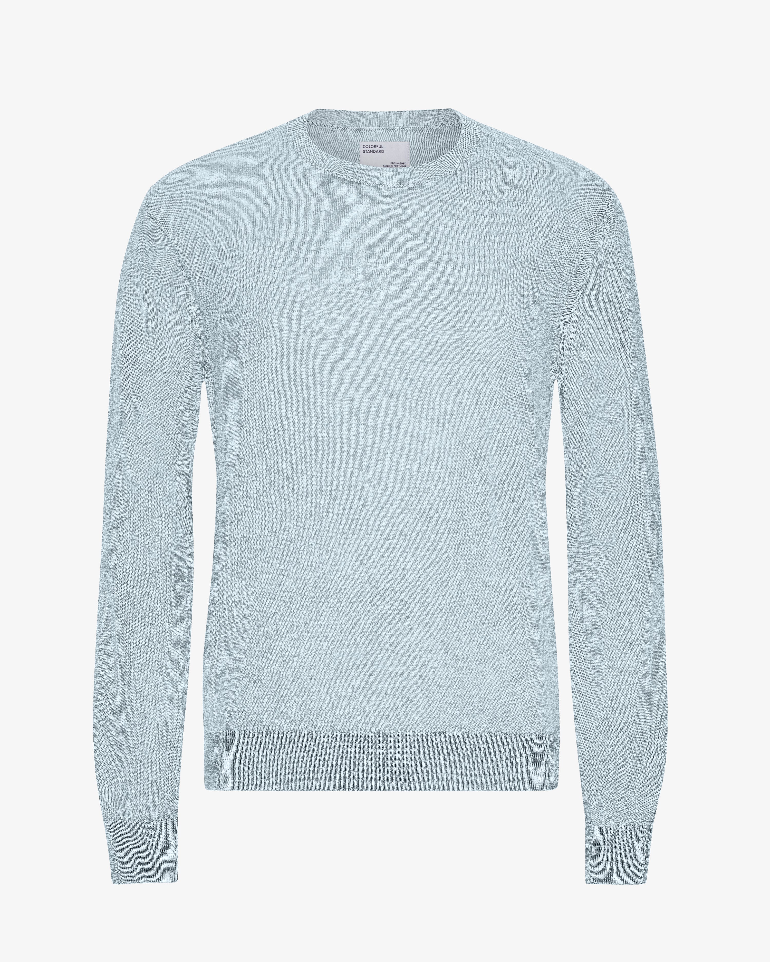 Light Merino Wool Crew - Polar Blue