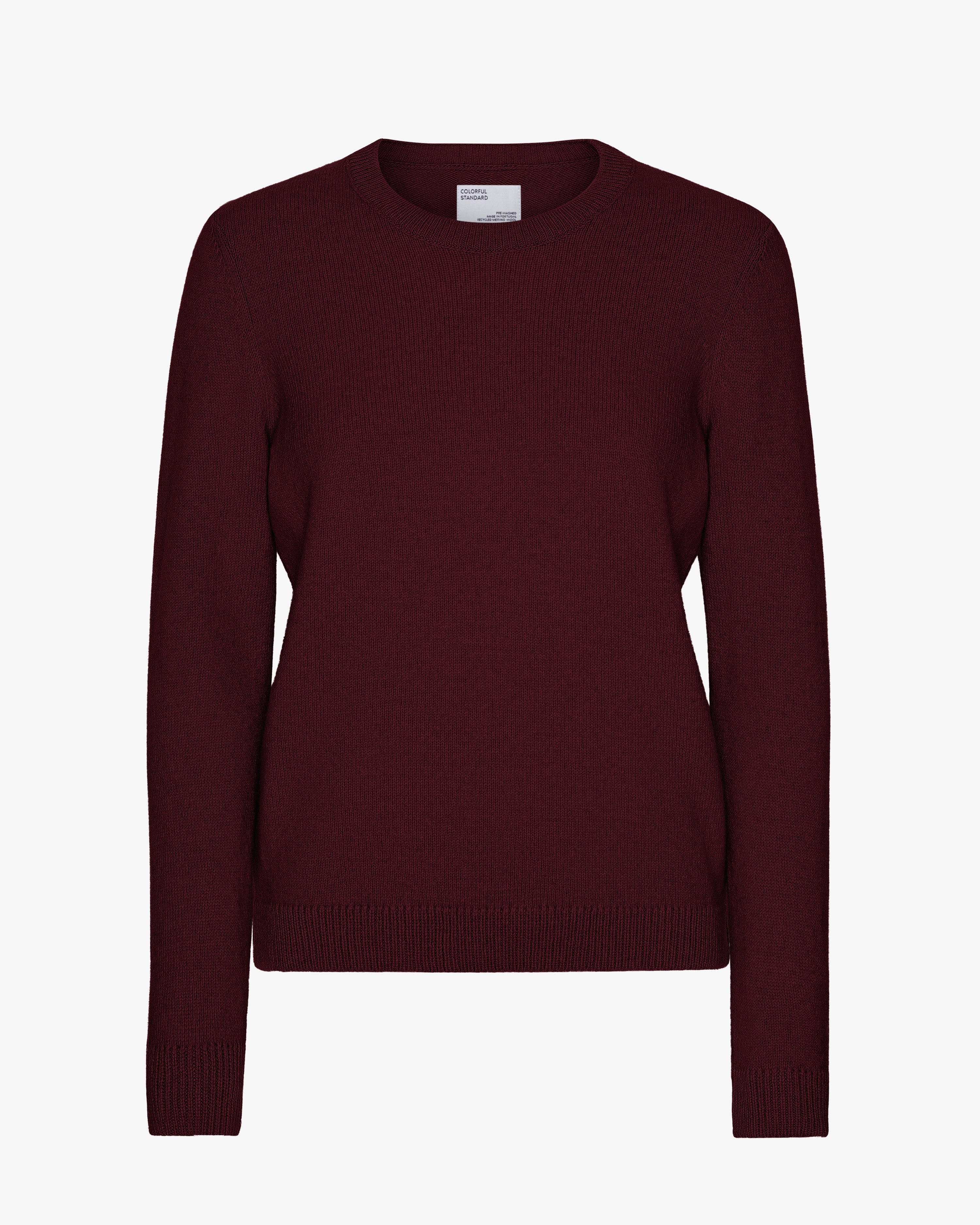 Women Classic Merino Wool Crew - Oxblood Red