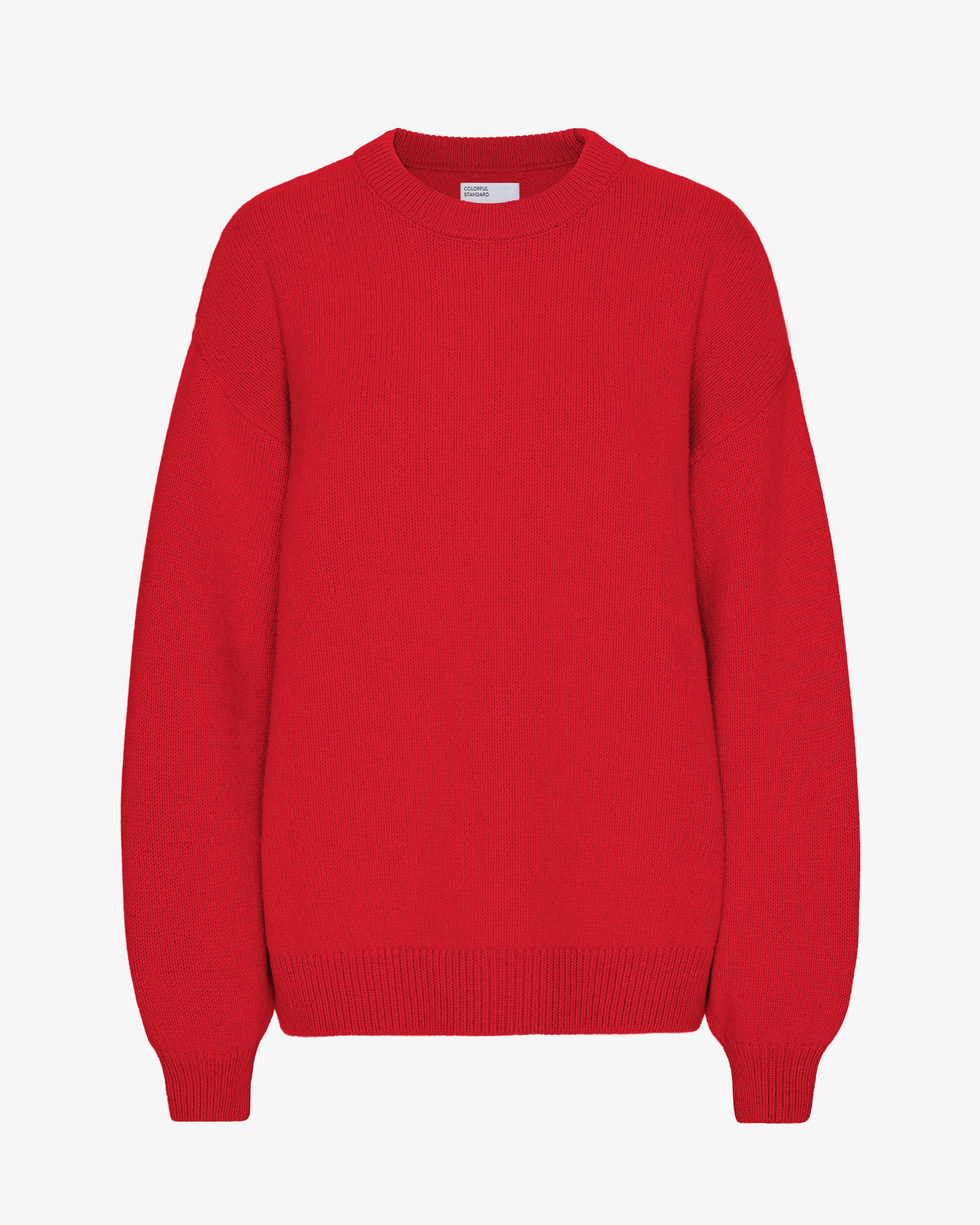 Oversized Merino Wool Crew - Scarlet Red
