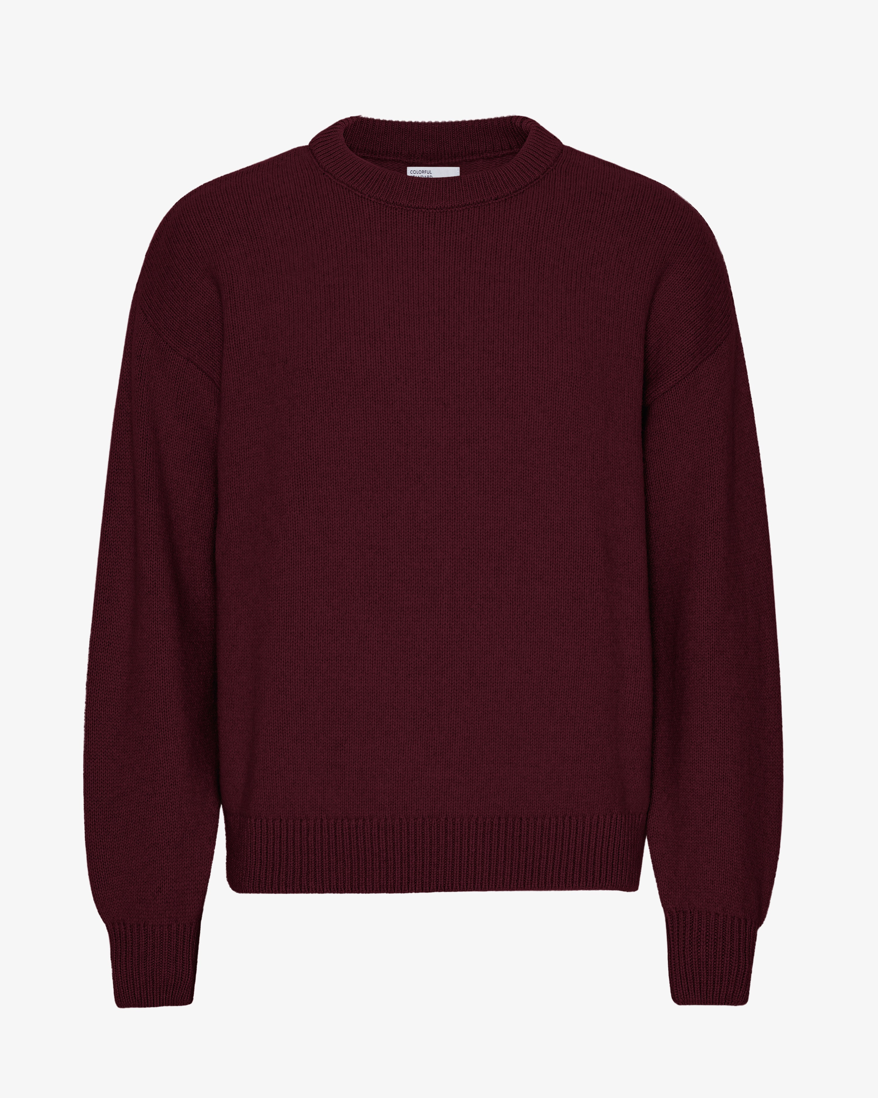 Oversized Merino Wool Crew - Oxblood Red