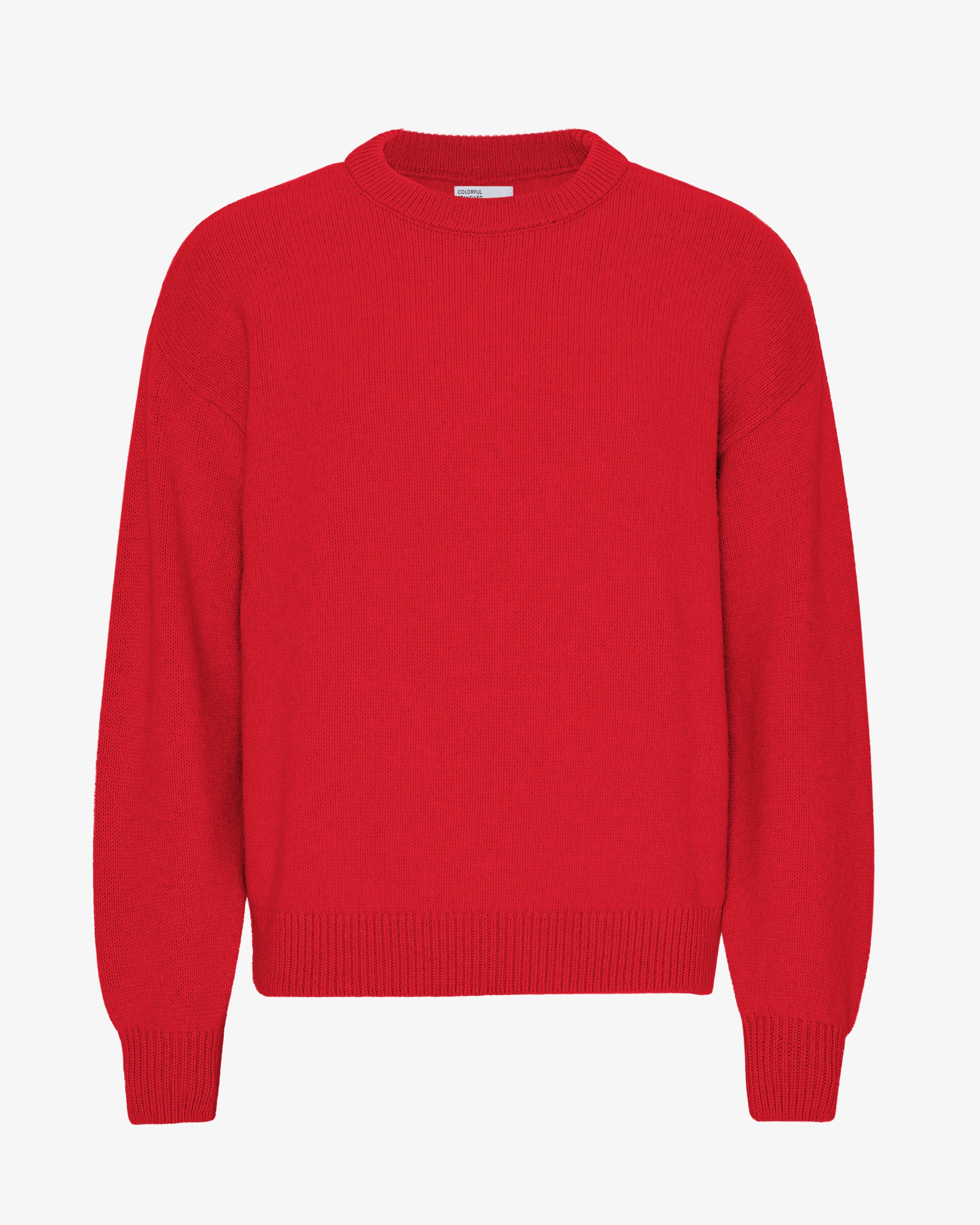 Oversized Merino Wool Crew - Scarlet Red