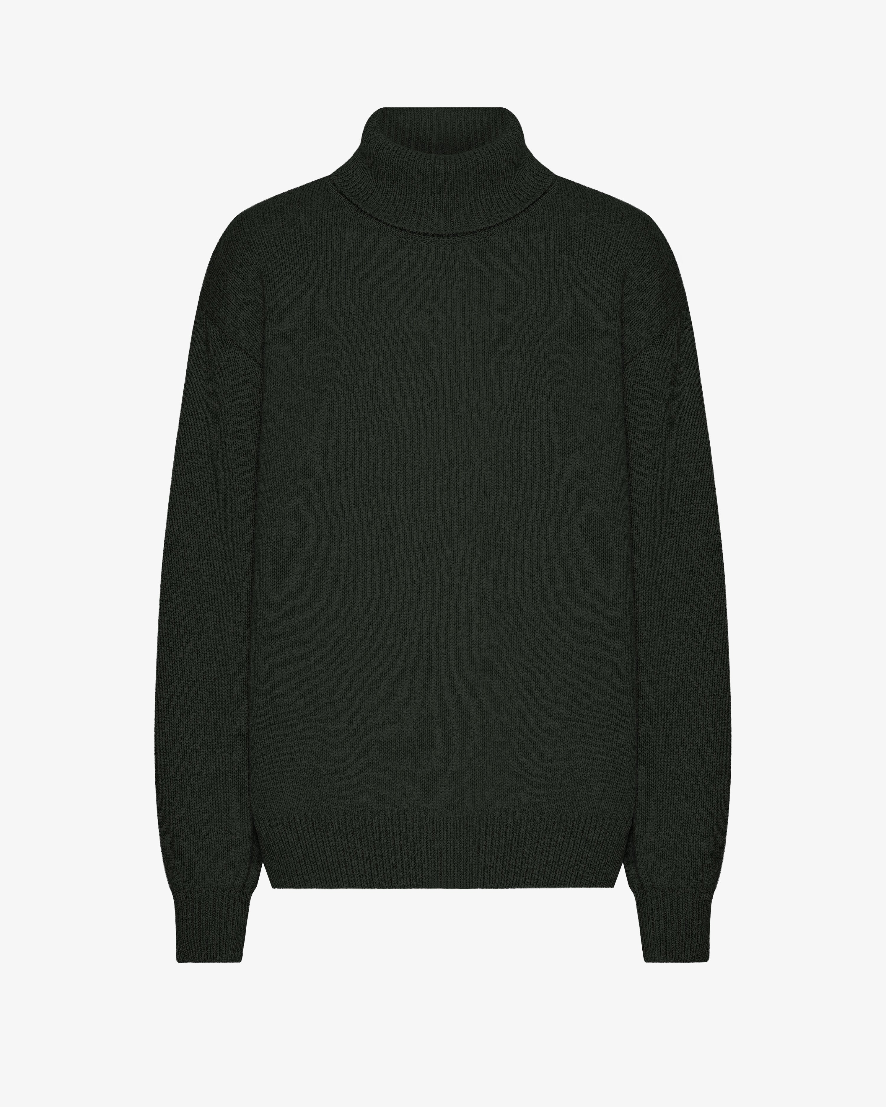 Merino Wool Turtleneck - Hunter Green