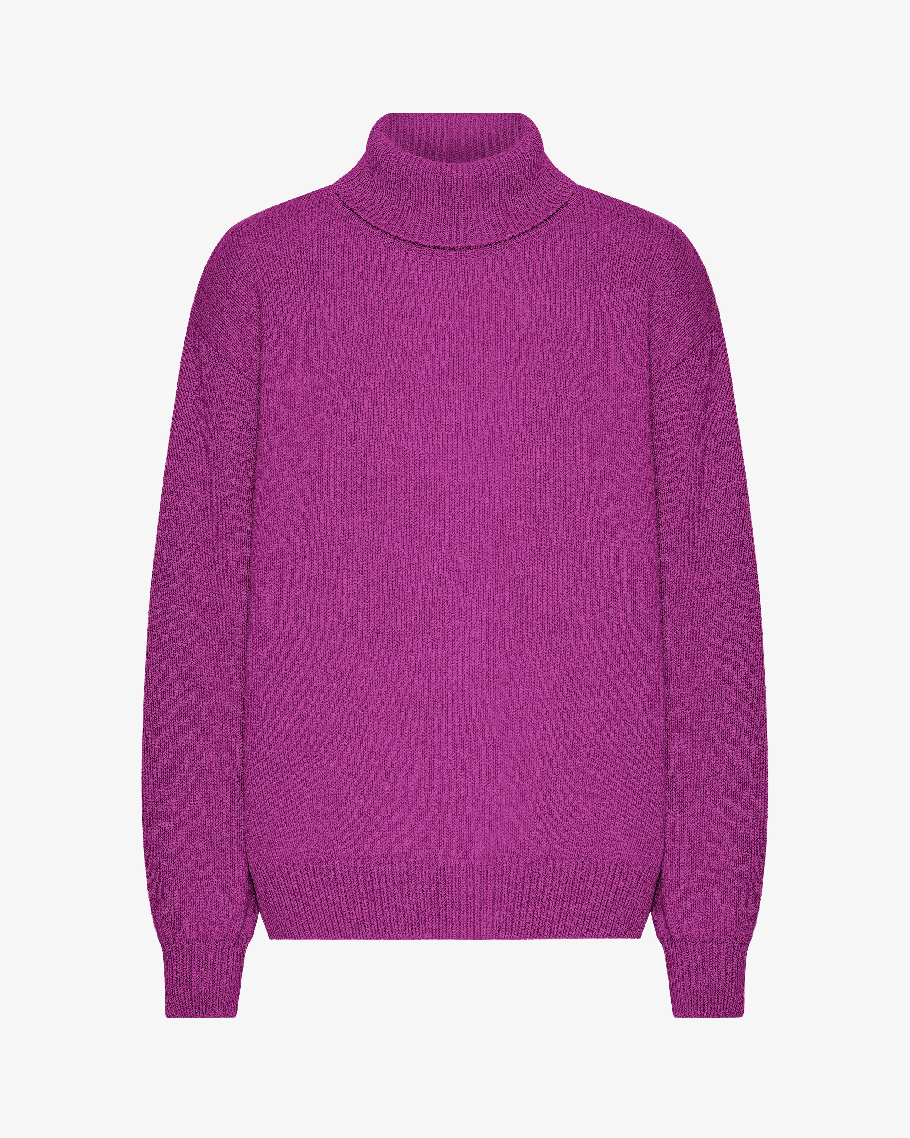 Merino Wool Turtleneck - Magenta Blaze