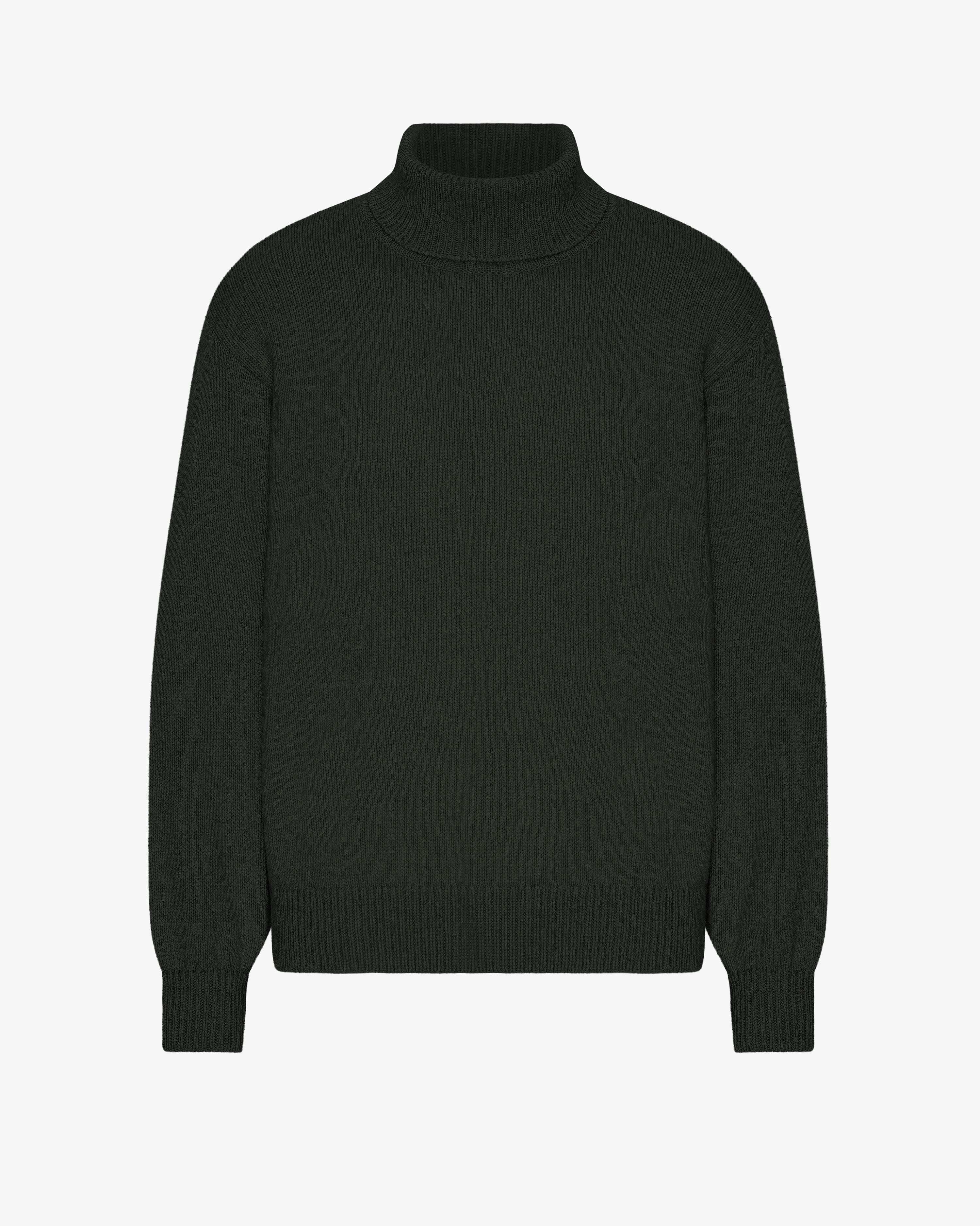 Merino Wool Turtleneck - Hunter Green