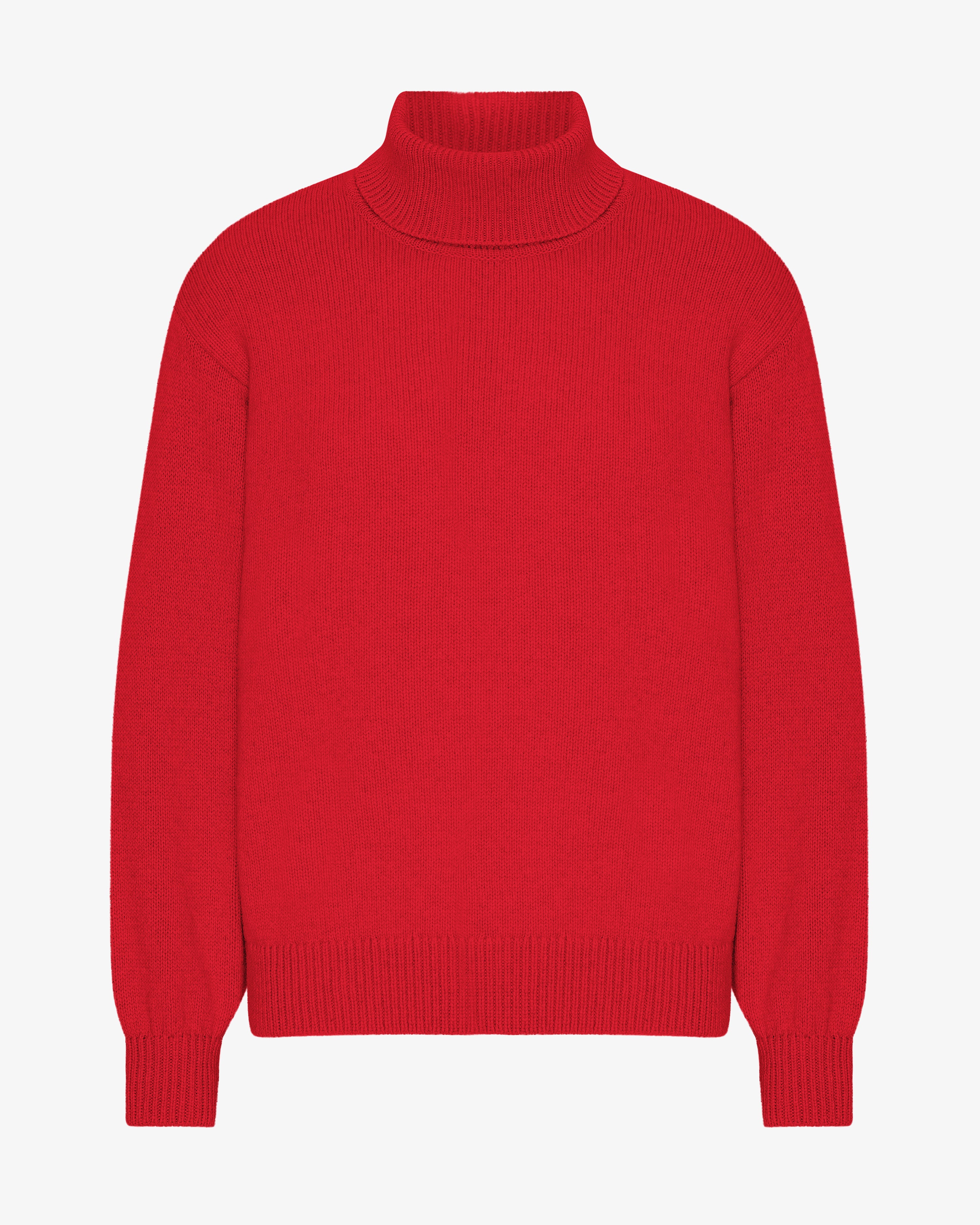 Merino Wool Turtleneck - Scarlet Red