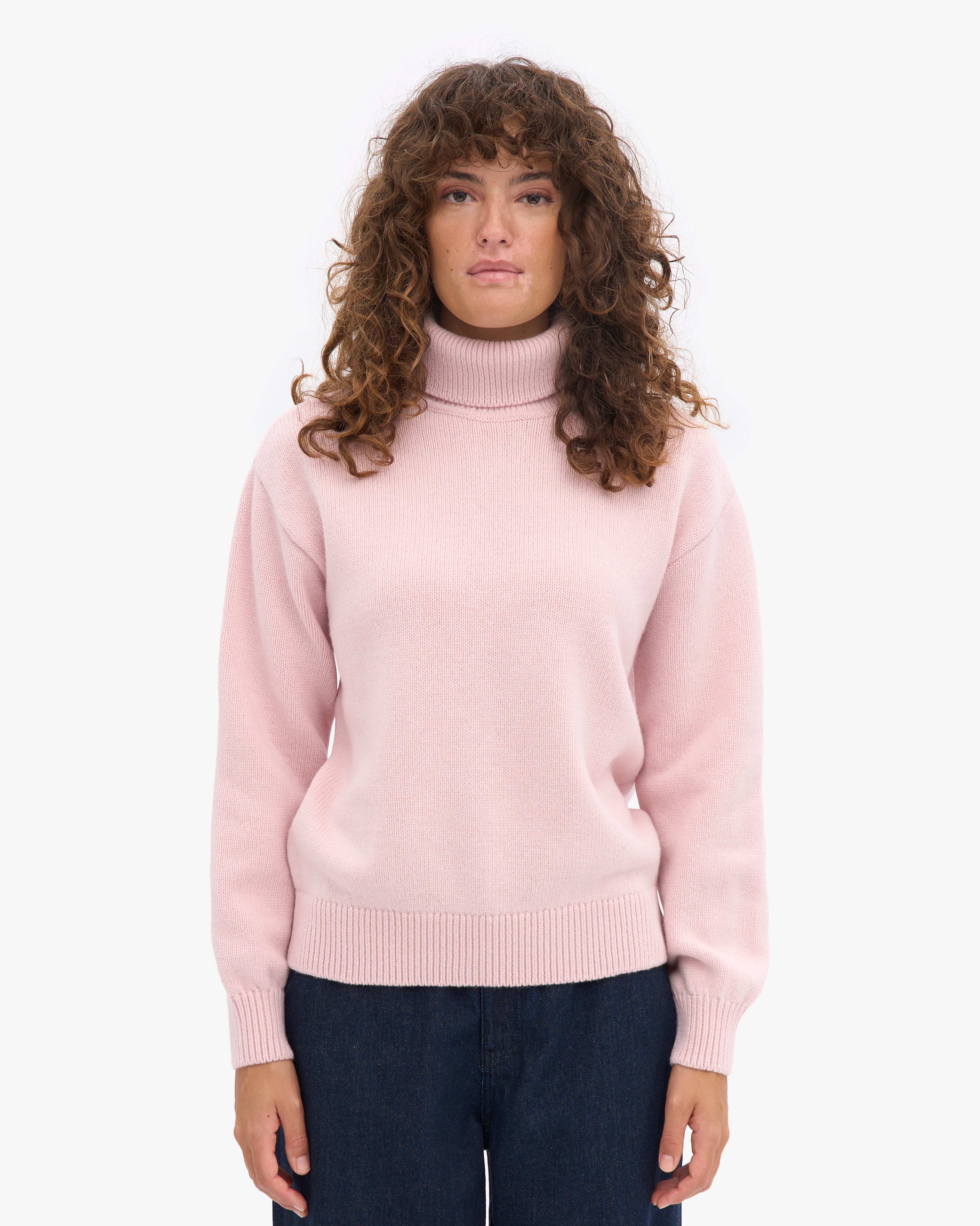 Merino Wool Turtleneck - Faded Pink