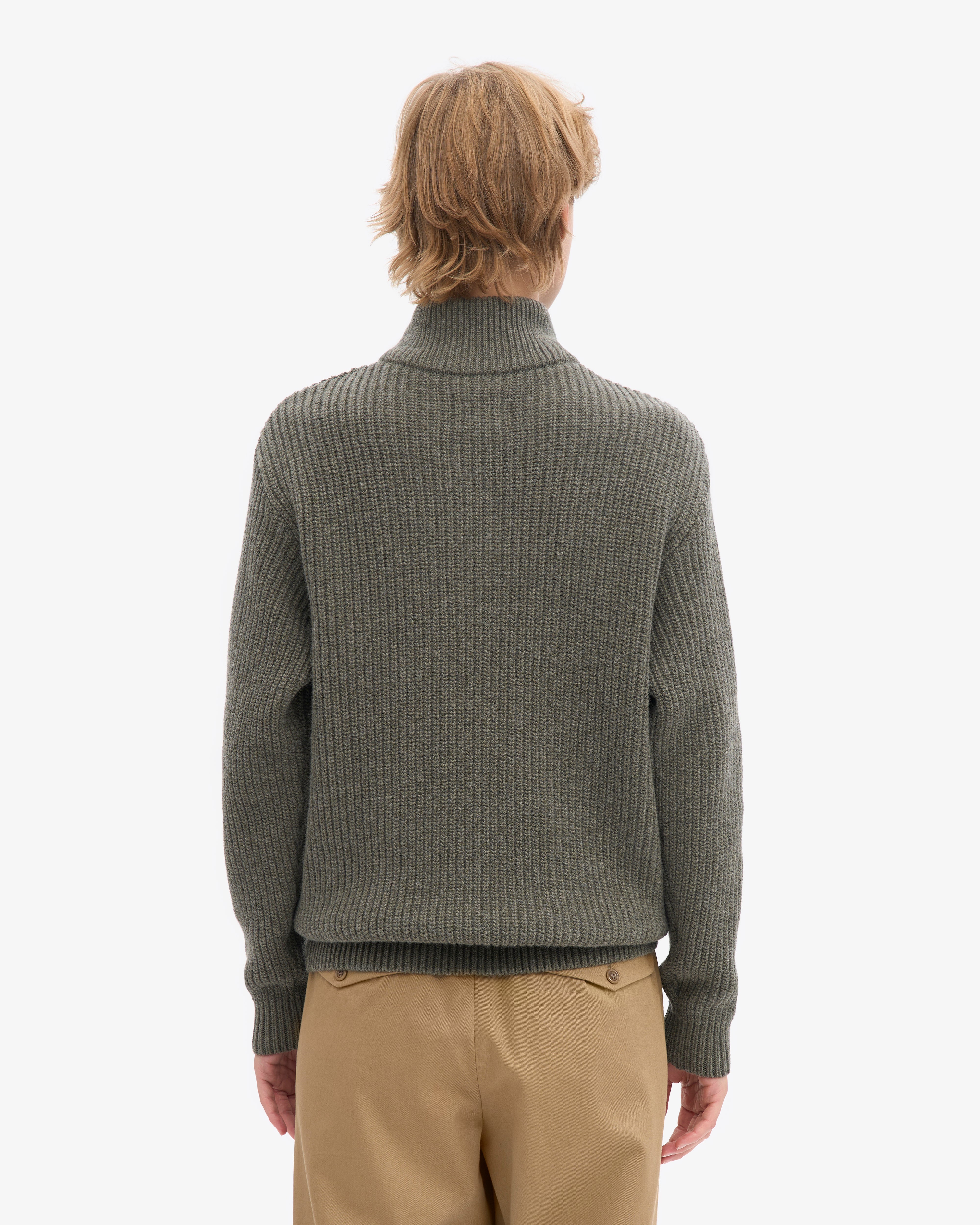 Merino Quarter Zip - Dusty Olive