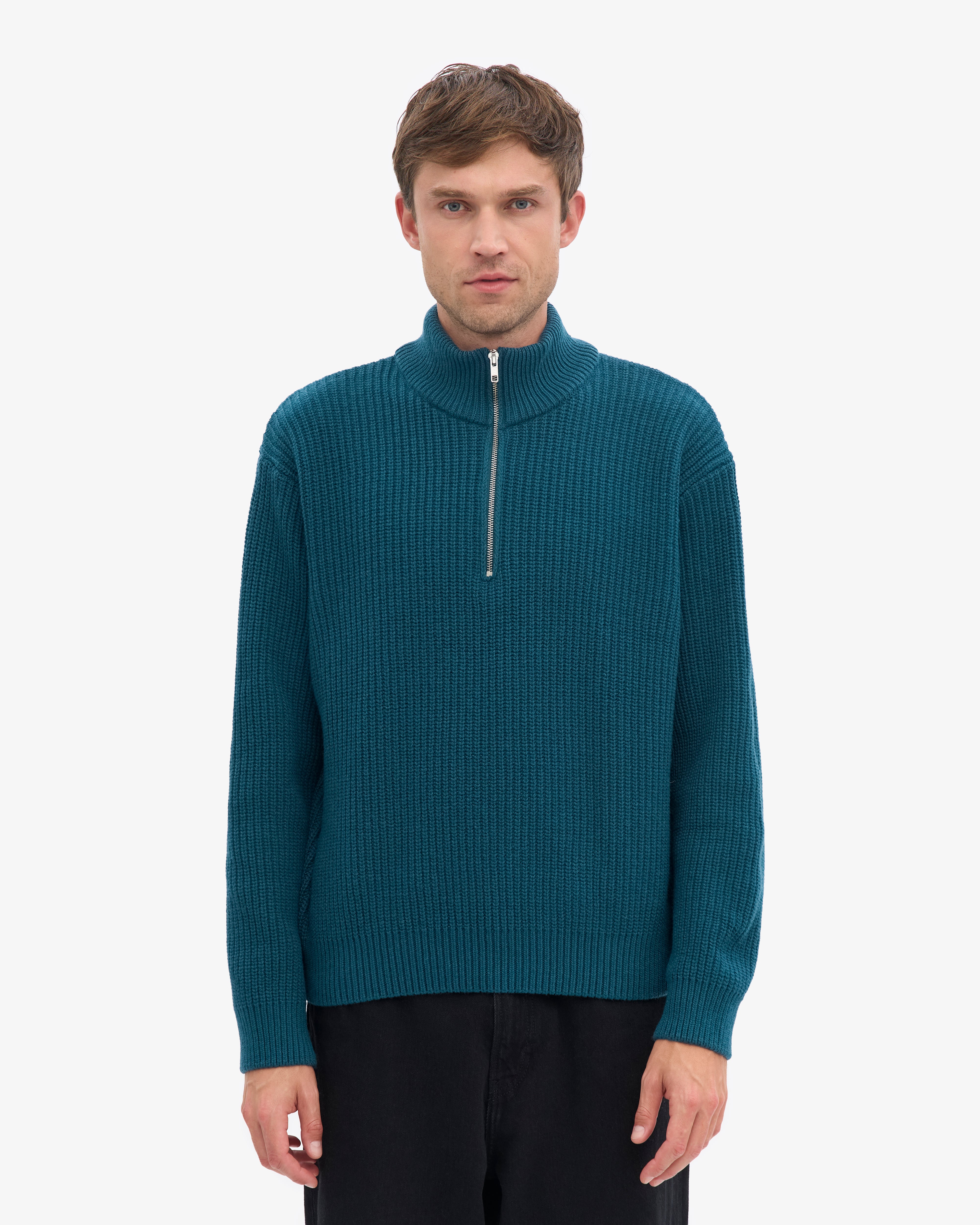 Merino Quarter Zip - Ocean Green