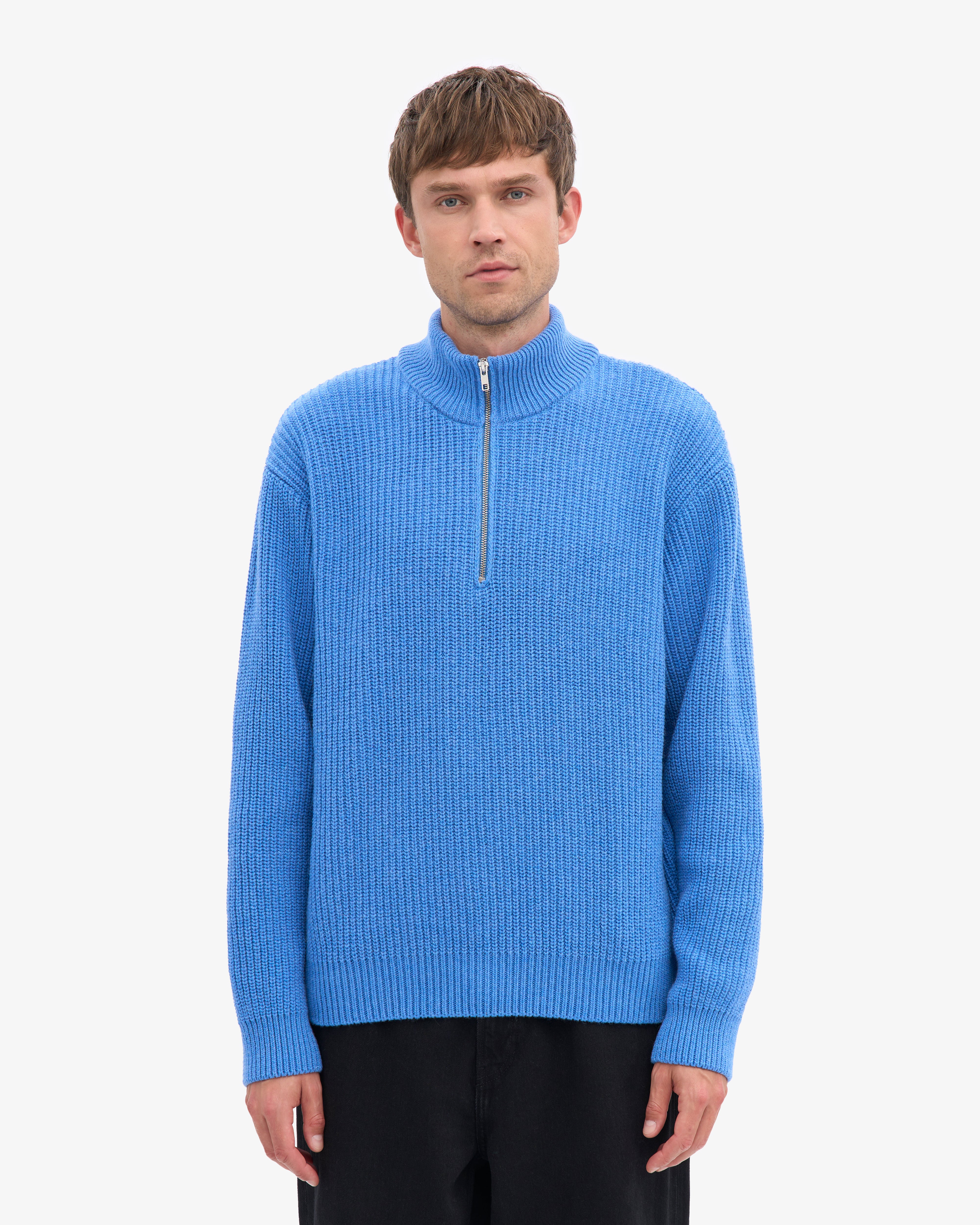 Merino Quarter Zip - Pacific Blue