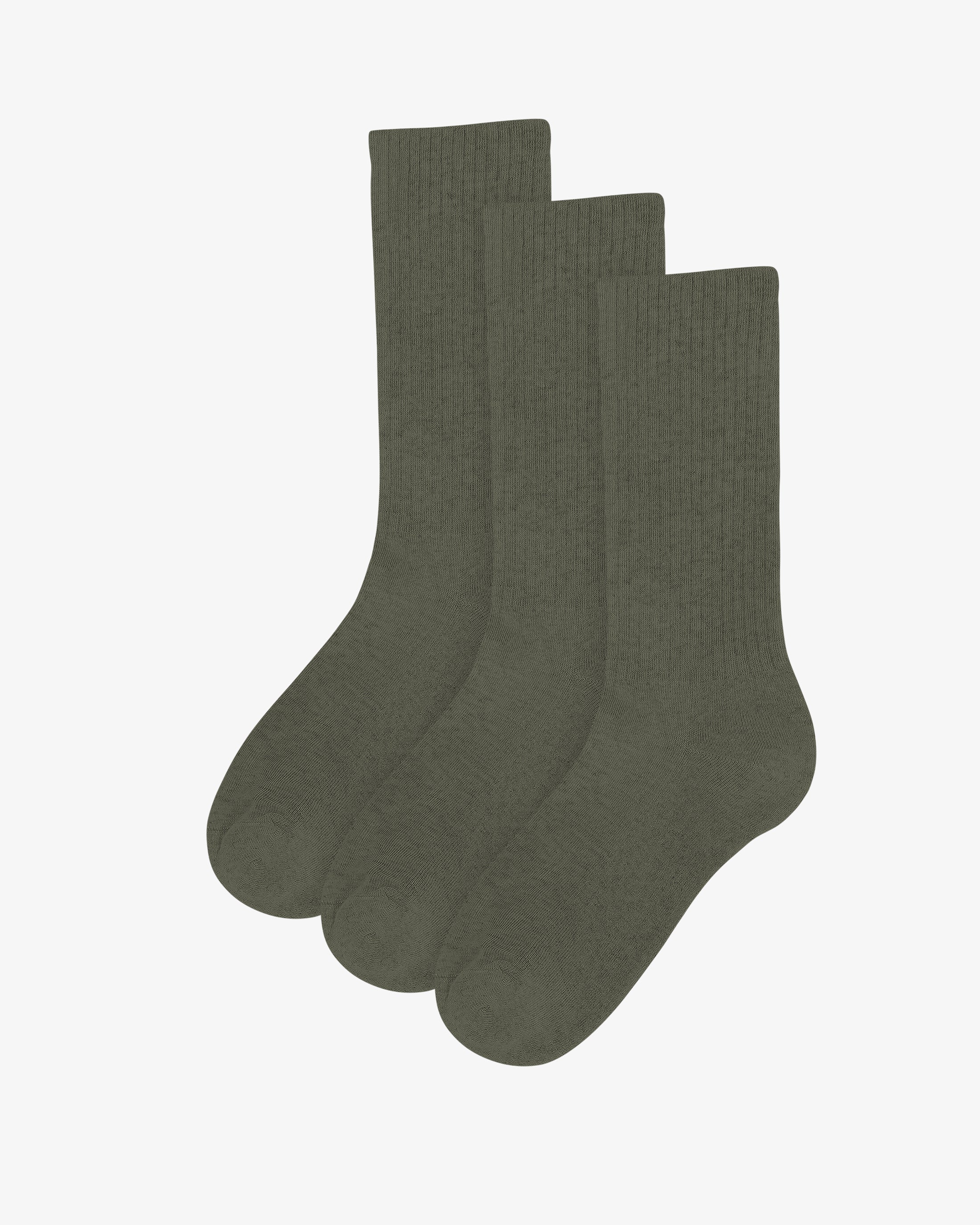 Organic Active Sock - Dusty Olive (3-Pack)