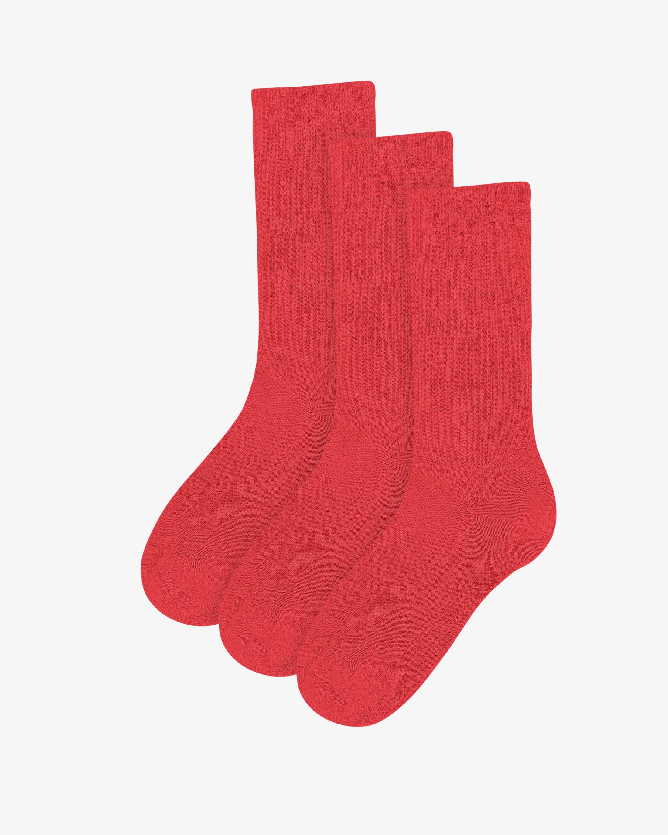 Organic Active Sock - Red Tangerine (3-Pack)