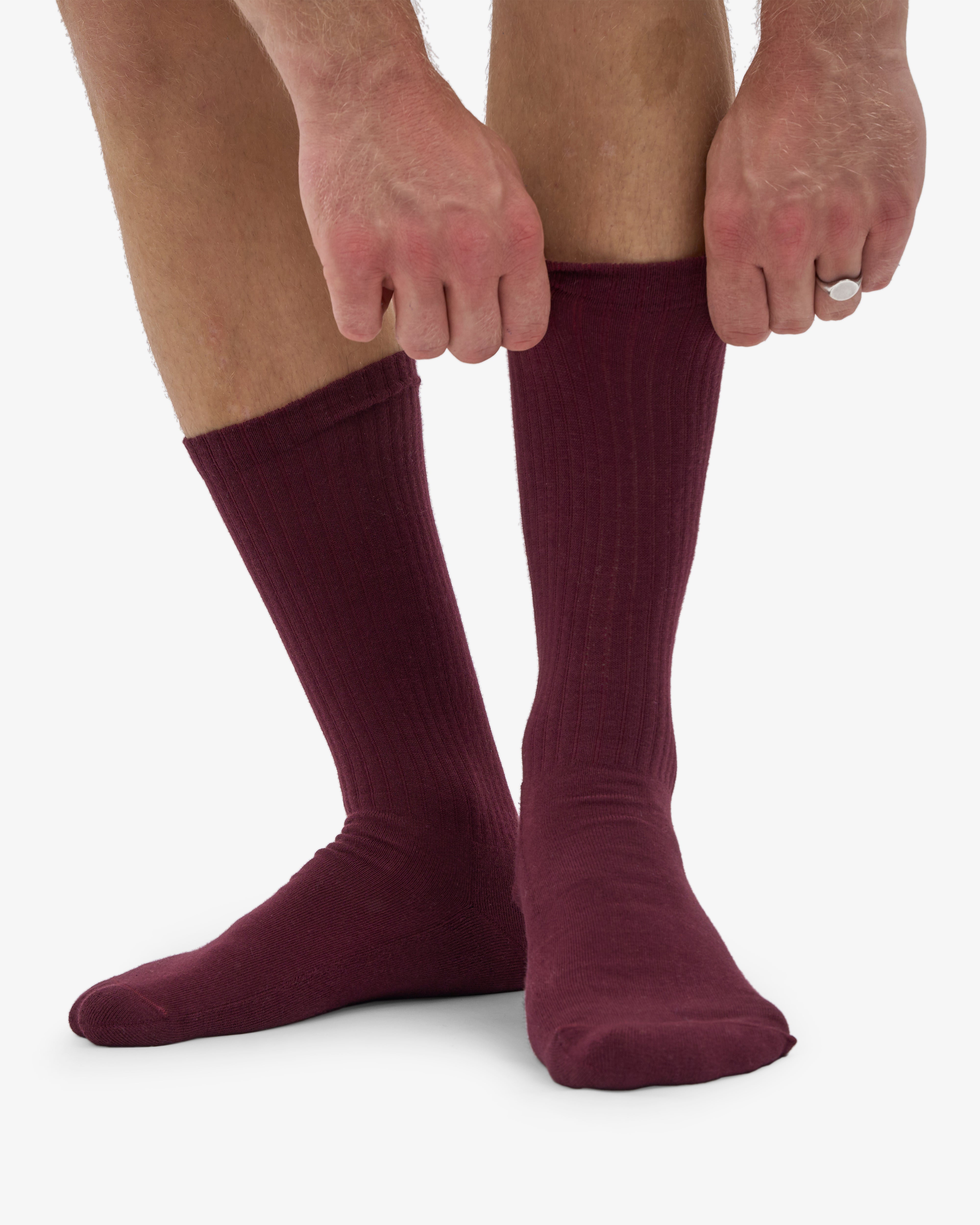 Organic Active Sock - Oxblood Red (3-Pack)