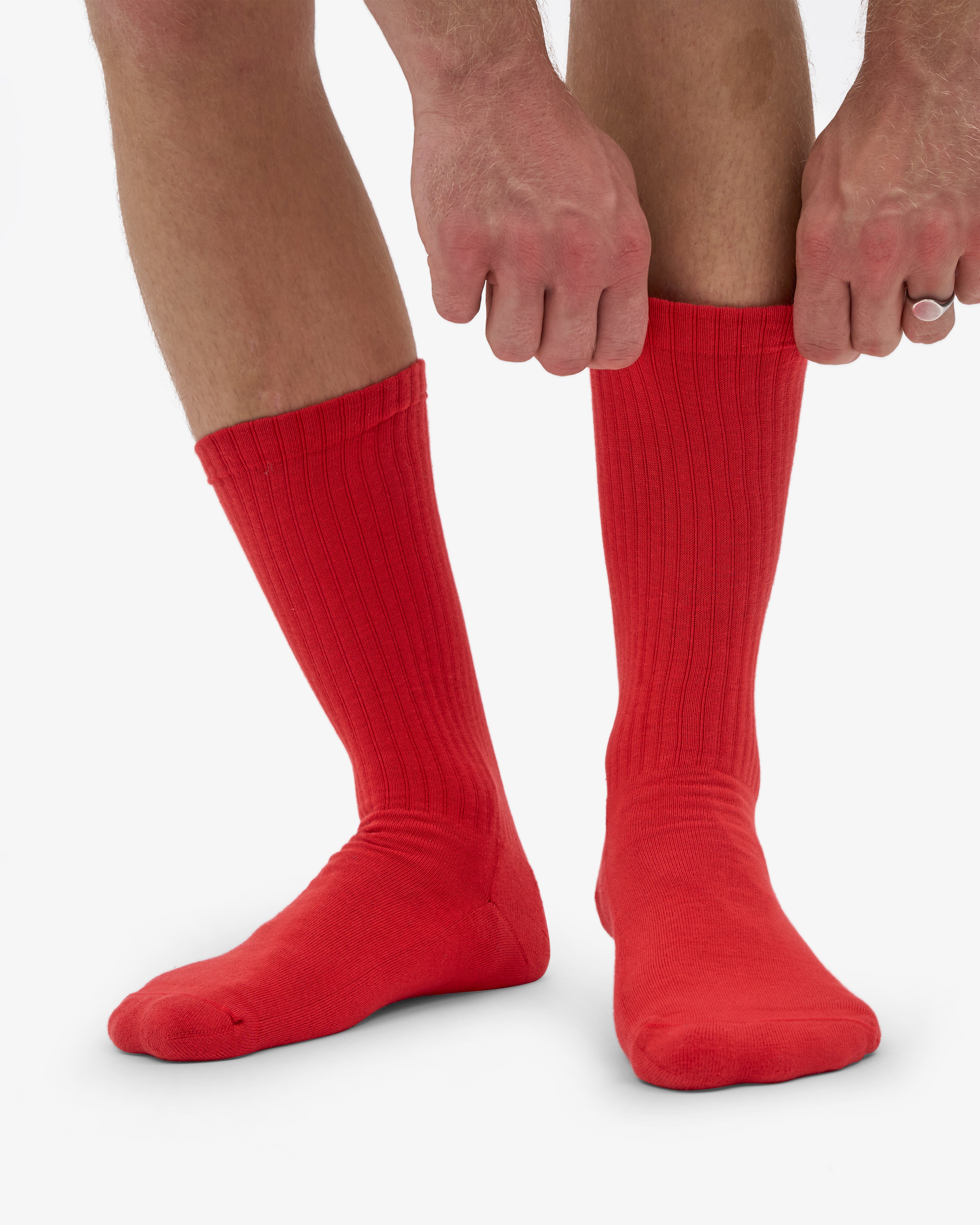 Organic Active Sock - Red Tangerine (3-Pack)