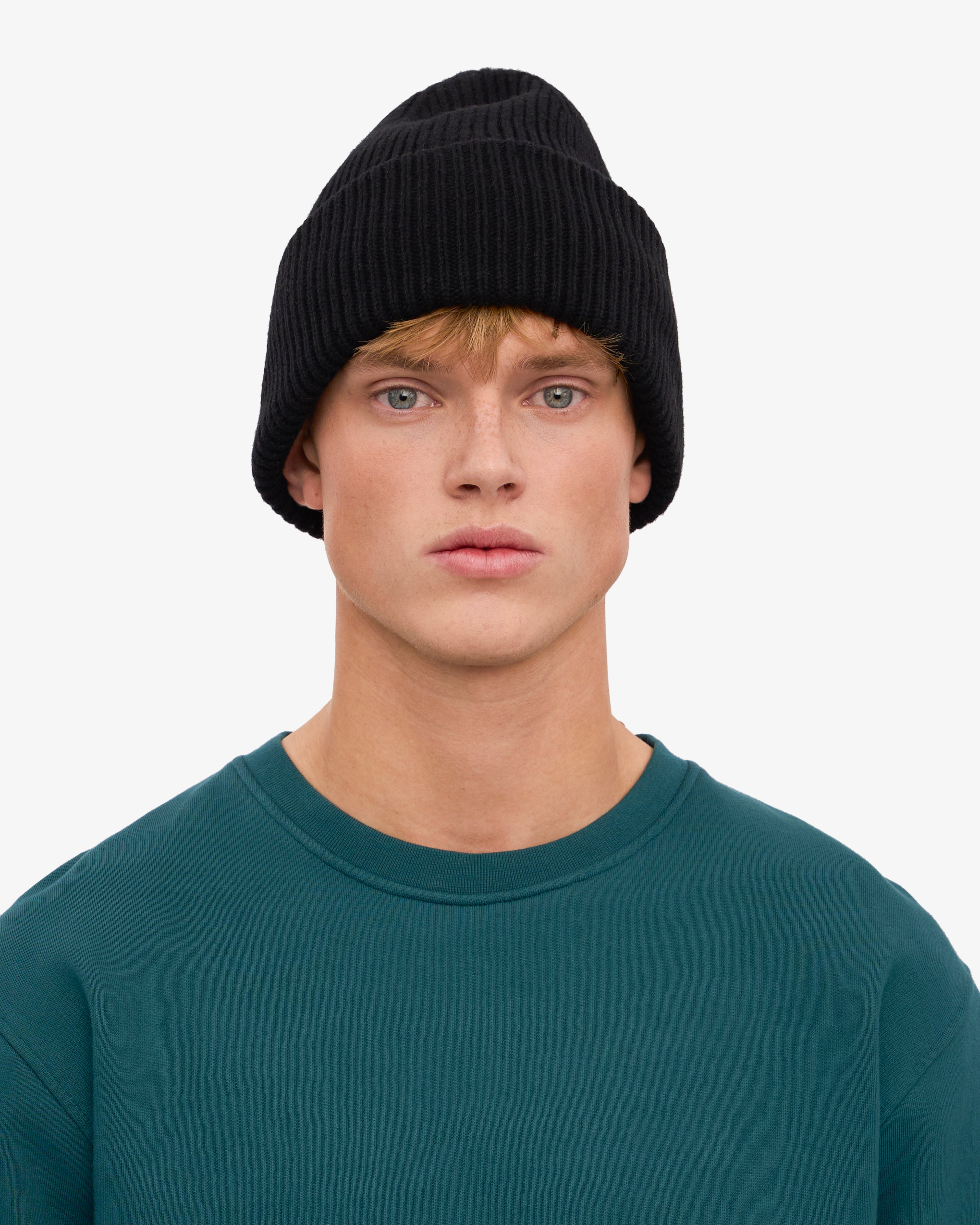 Merino Wool Hat - Deep Black
