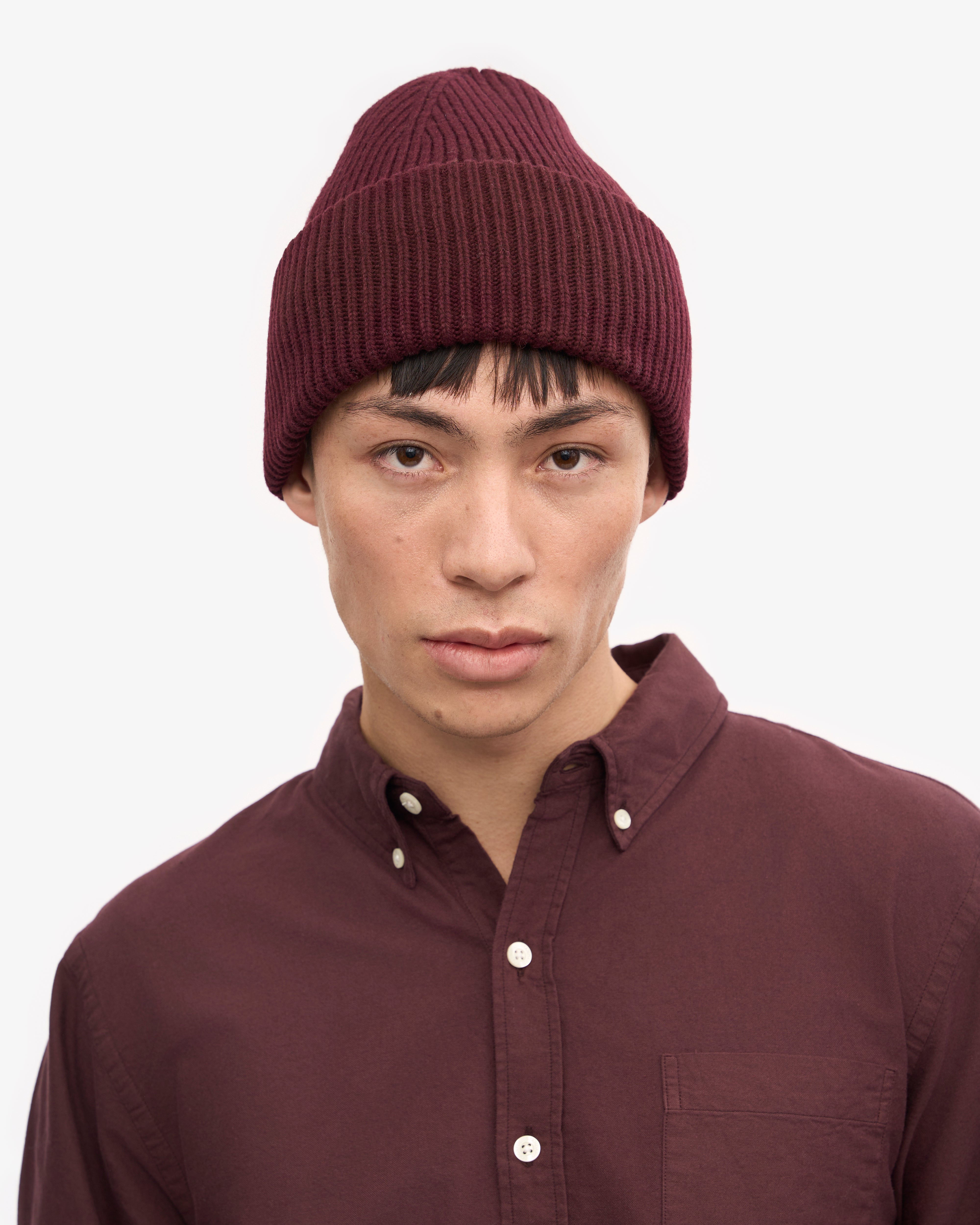 Merino Wool Hat - Oxblood Red