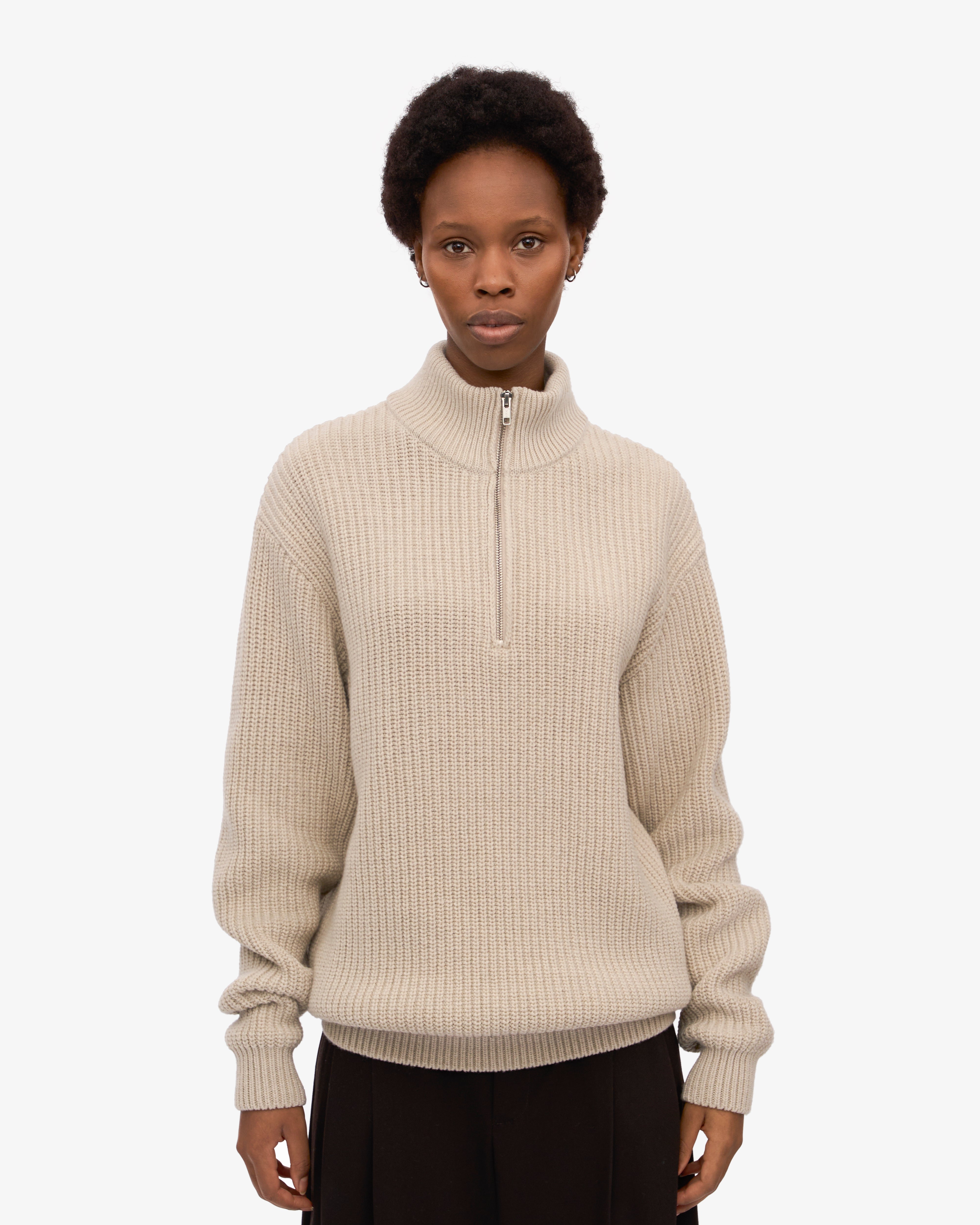 Merino Quarter Zip - Ivory White