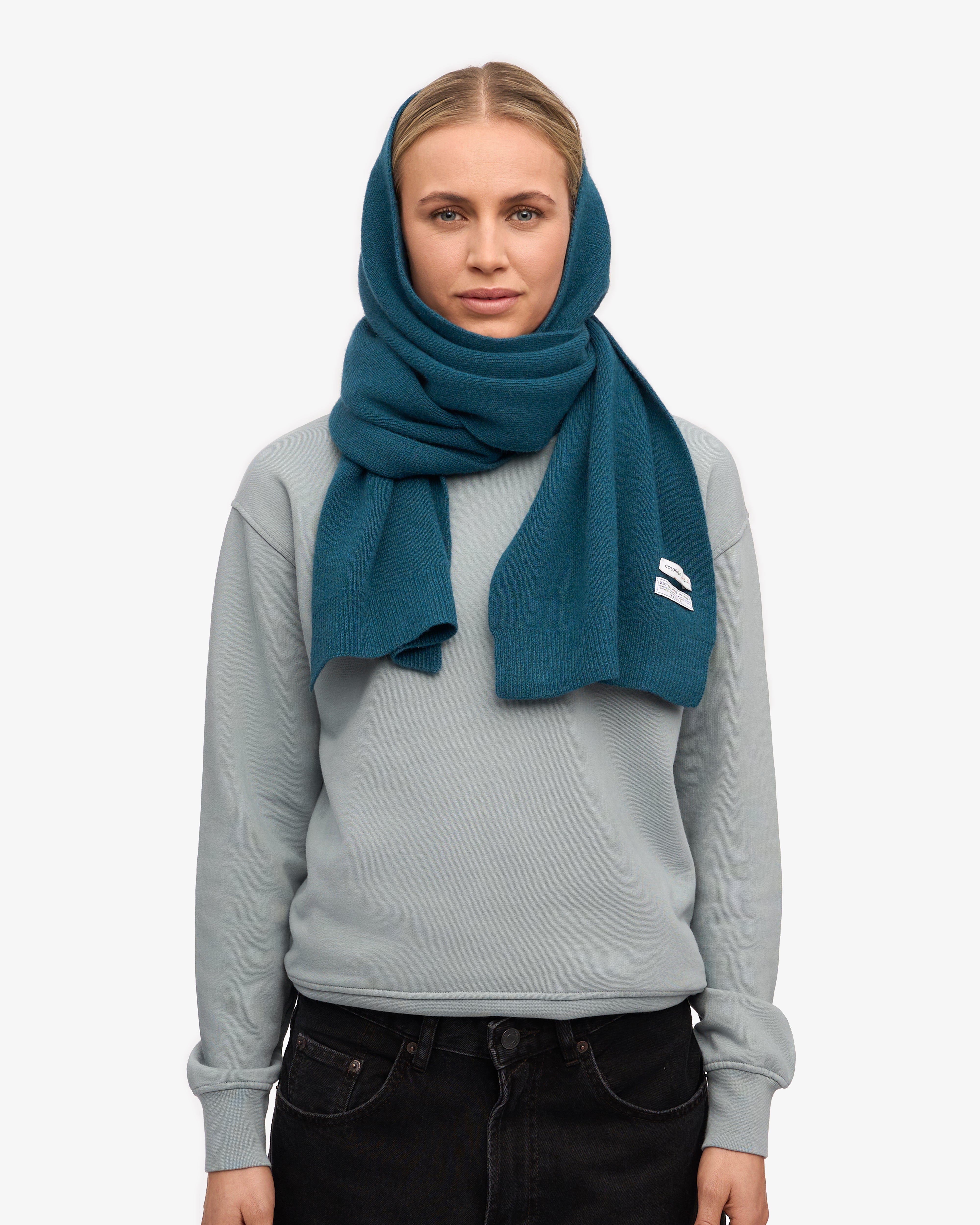 Merino Wool Scarf - Ocean Green