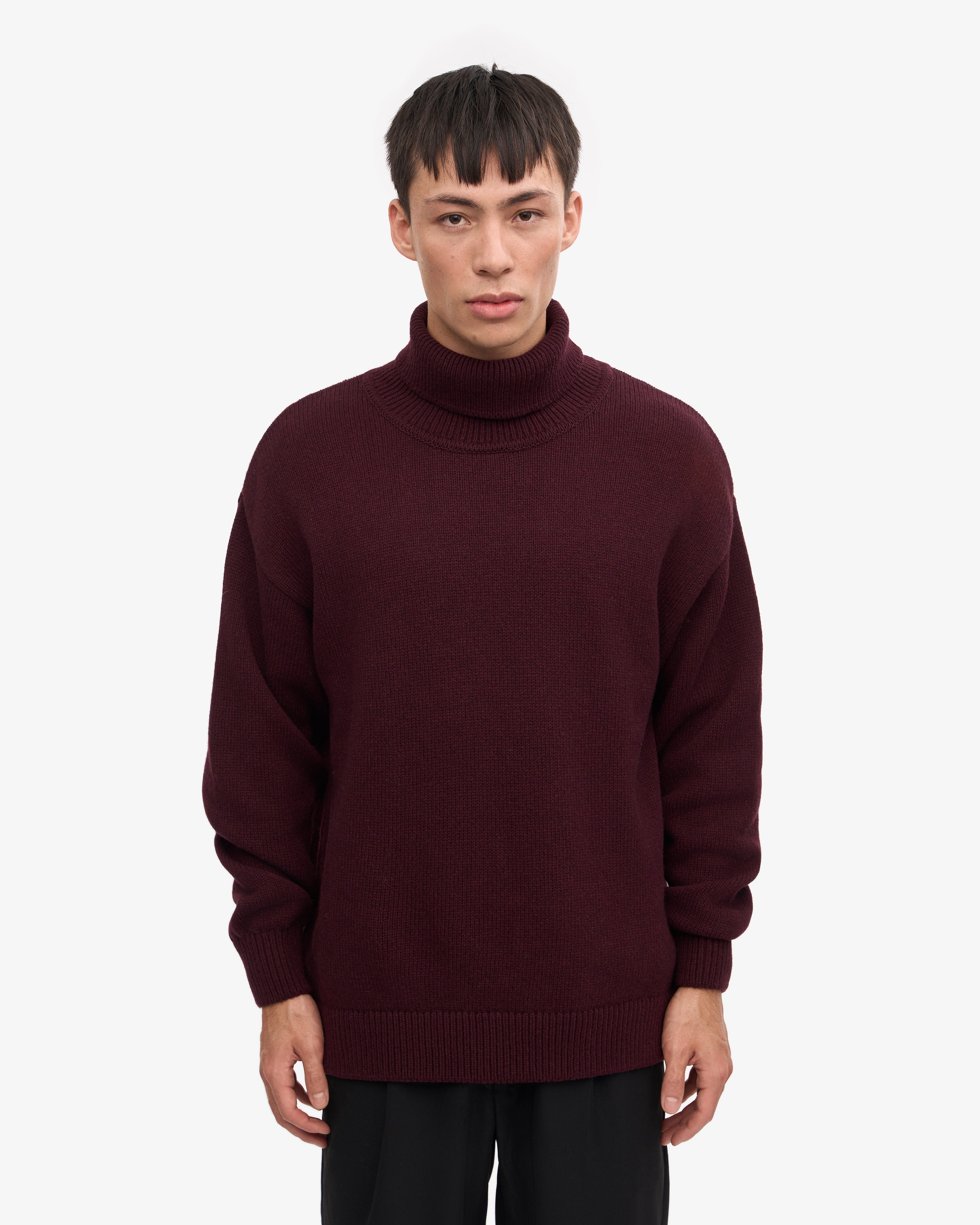 Merino Wool Turtleneck - Scarlet Red