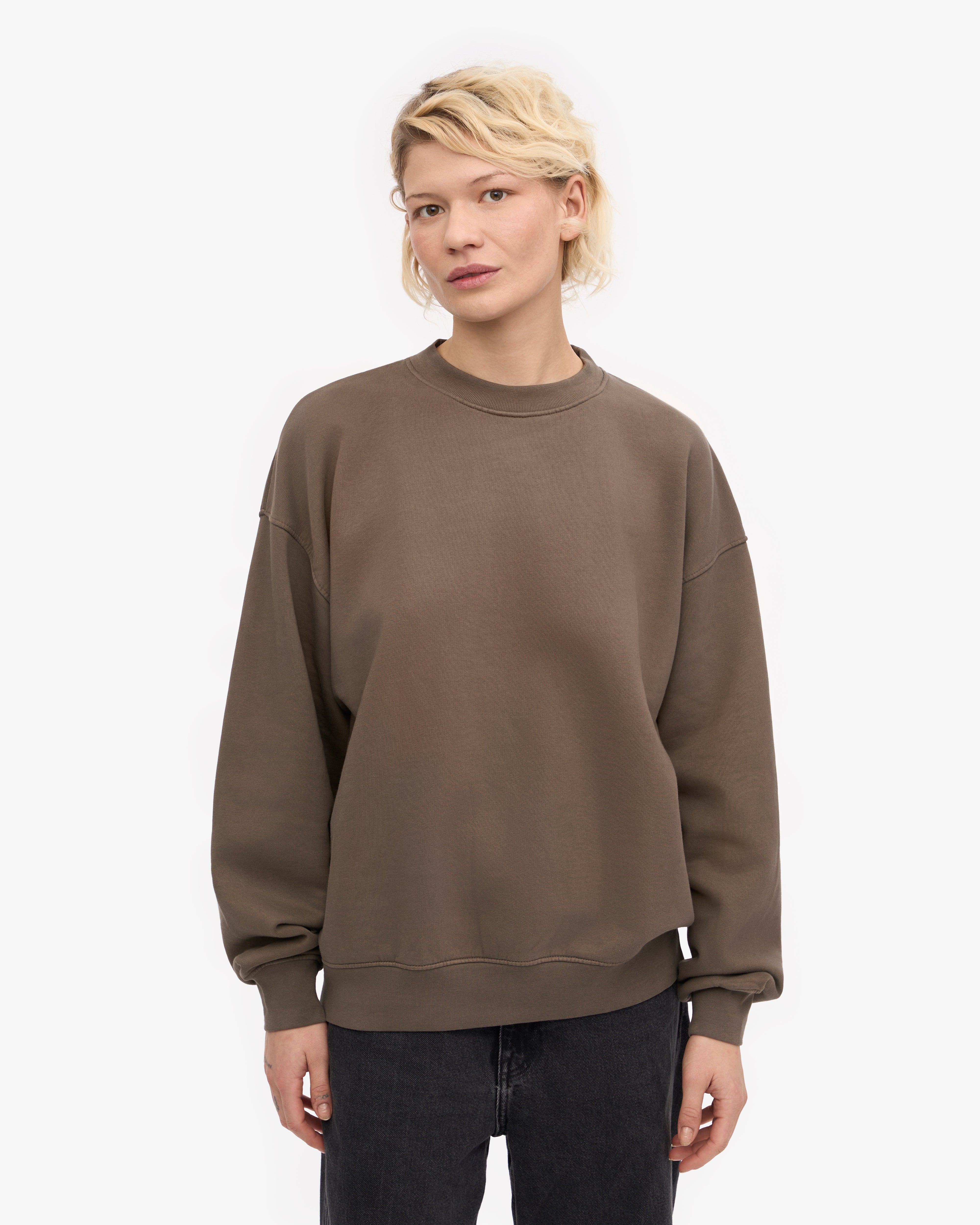 Organic Oversized Crew - Cedar Brown XS