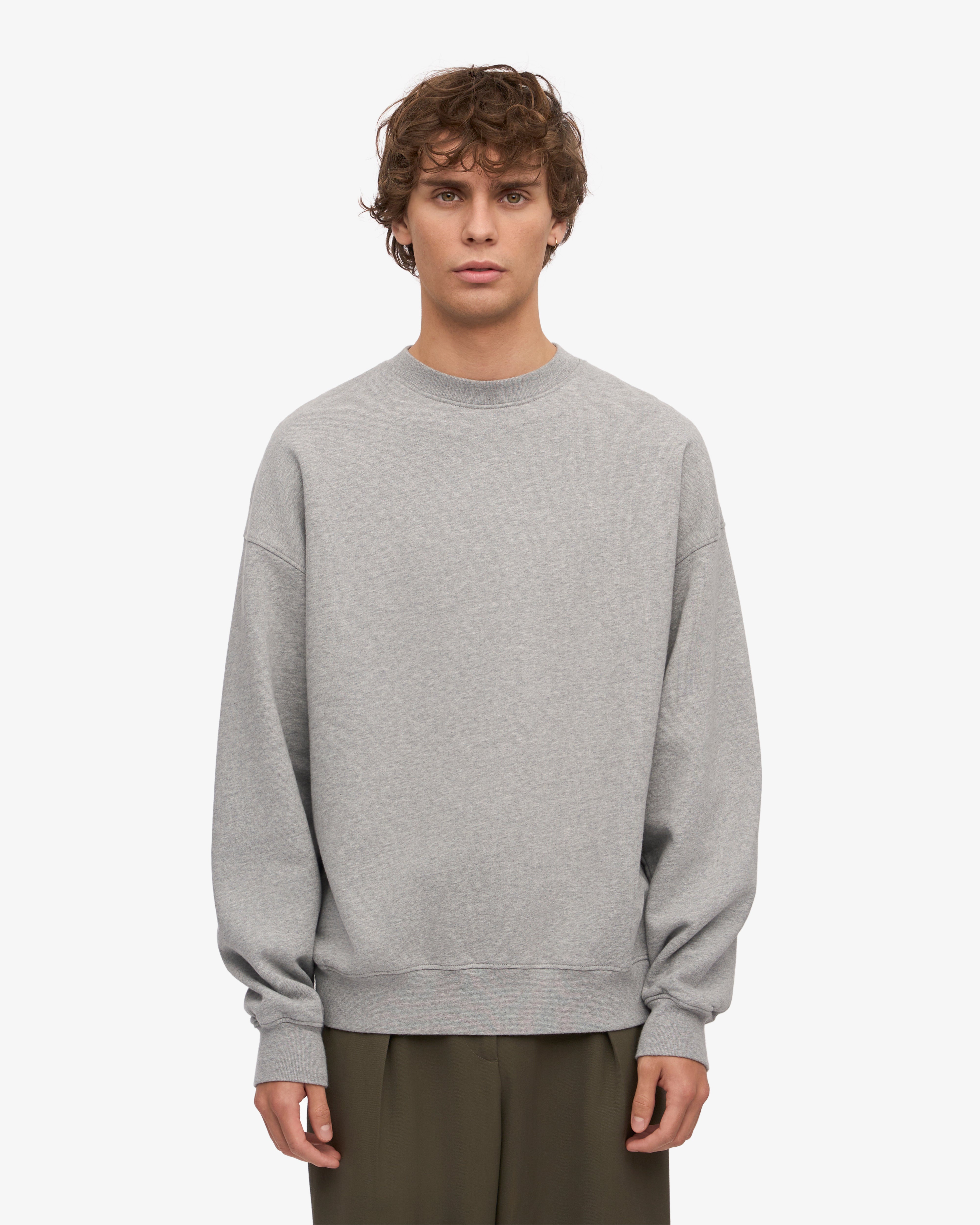 Organic Oversized Crew - Heather Grey