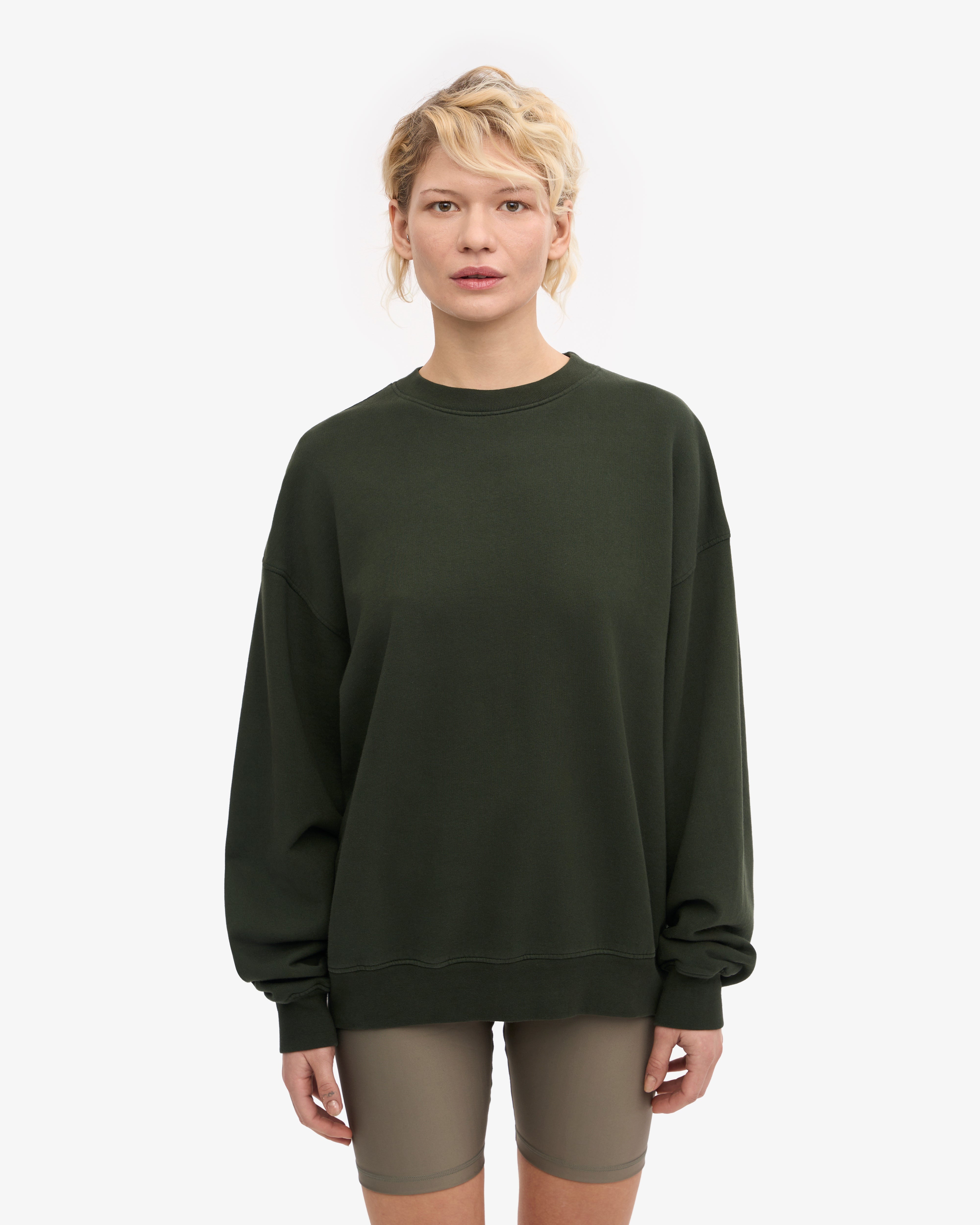 Organic Oversized Crew - Hunter Green XS