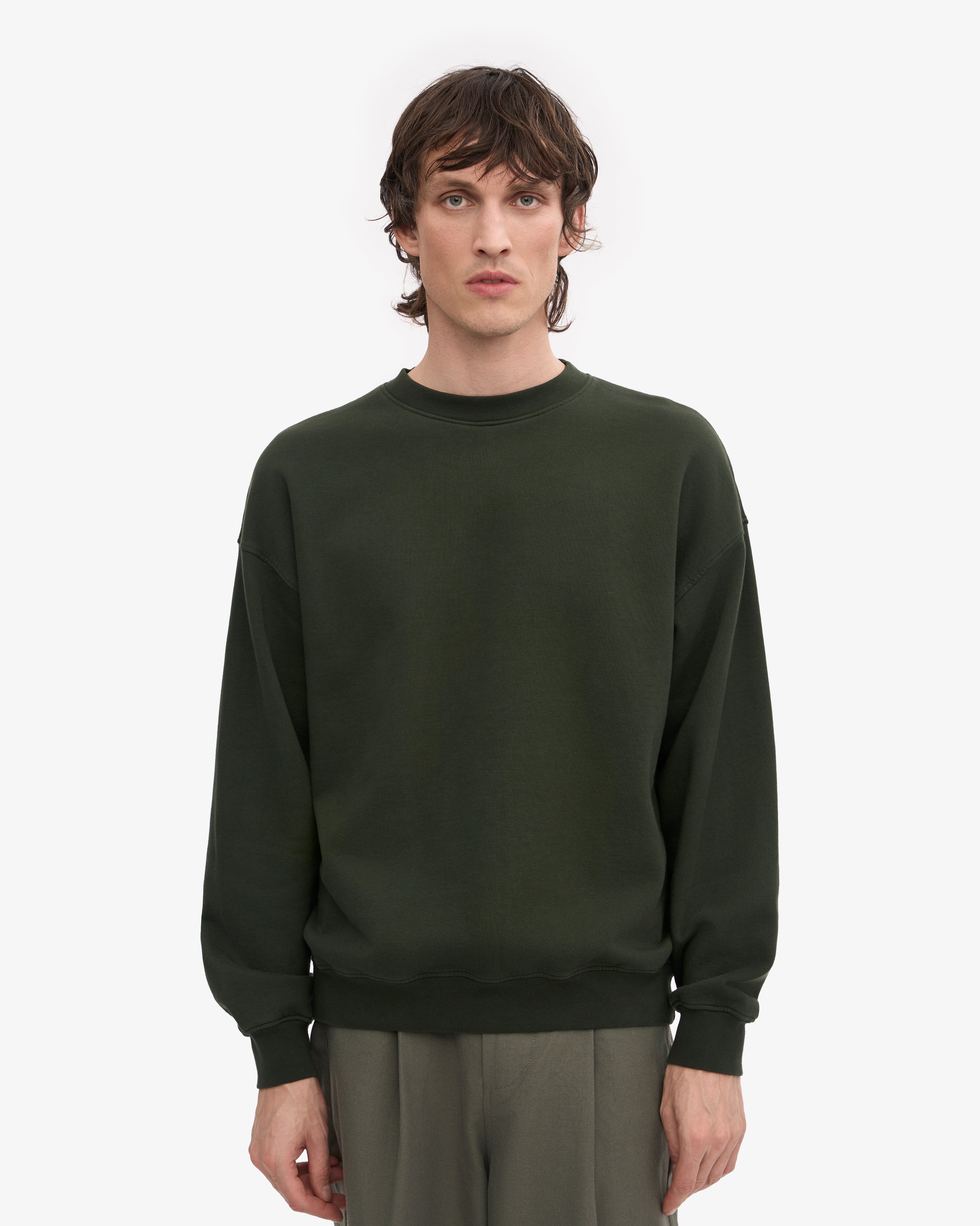 Organic Oversized Crew - Hunter Green