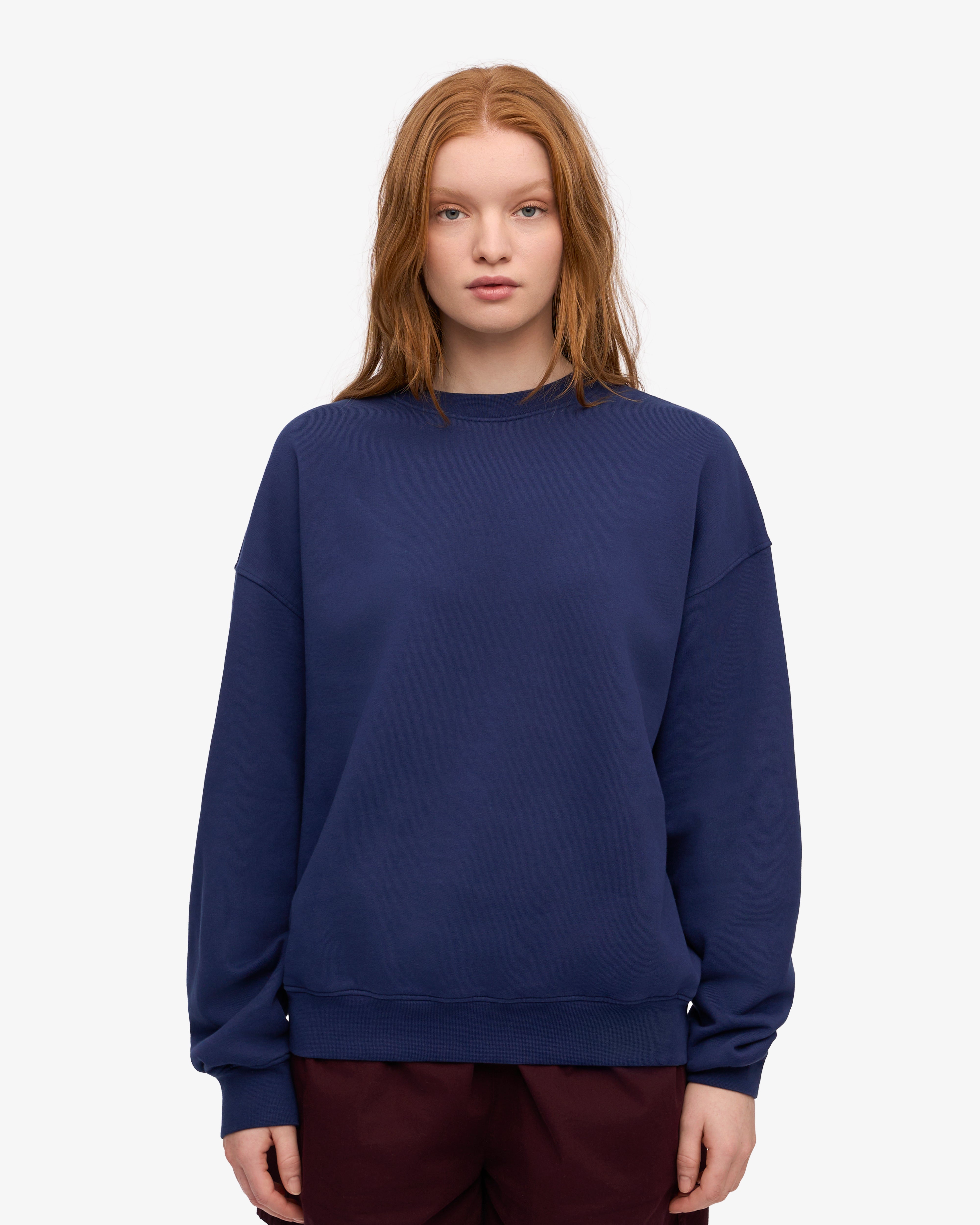 Organic Oversized Crew - Marine Blue XS