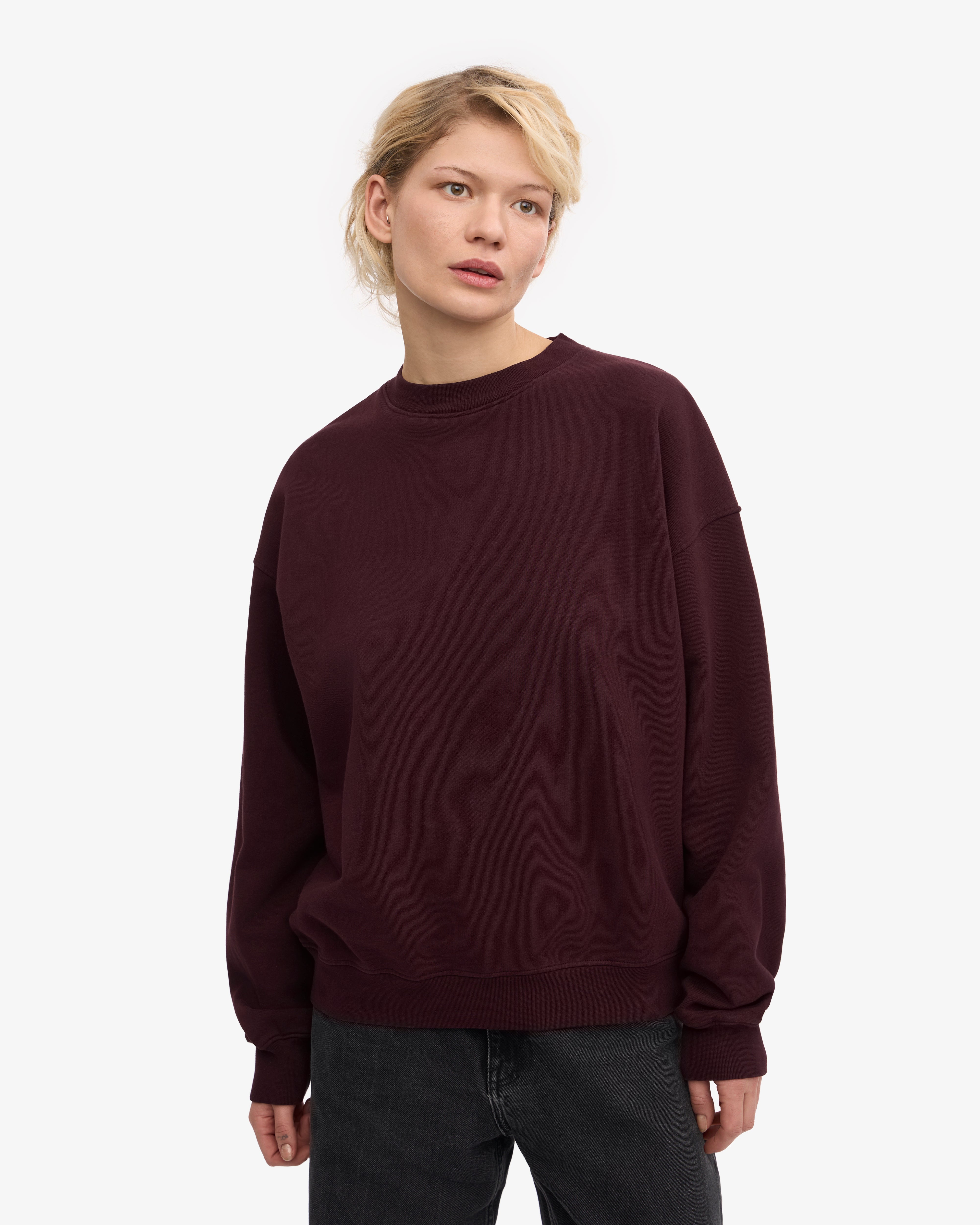 Organic Oversized Crew - Oxblood Red XS