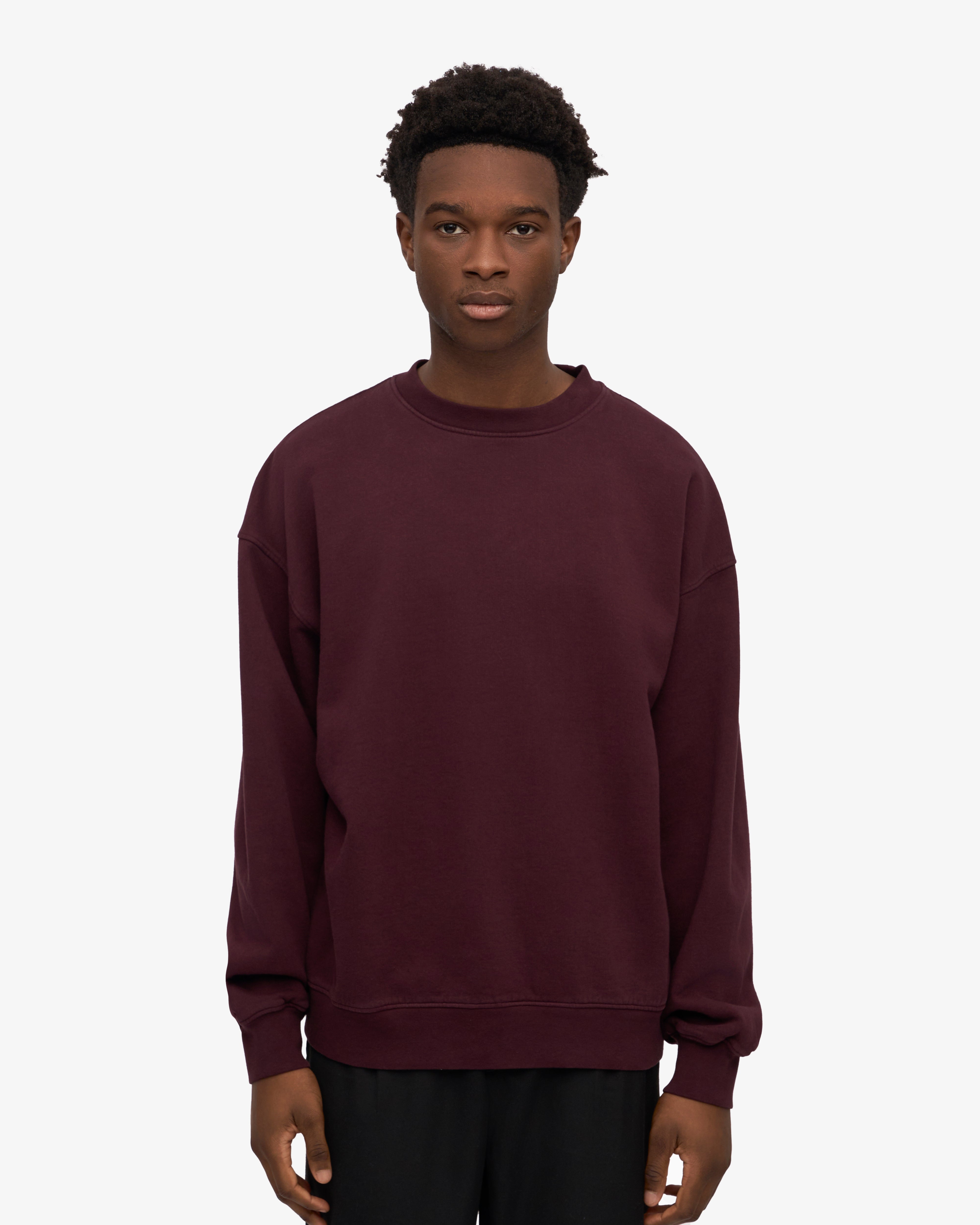 Organic Oversized Crew - Oxblood Red