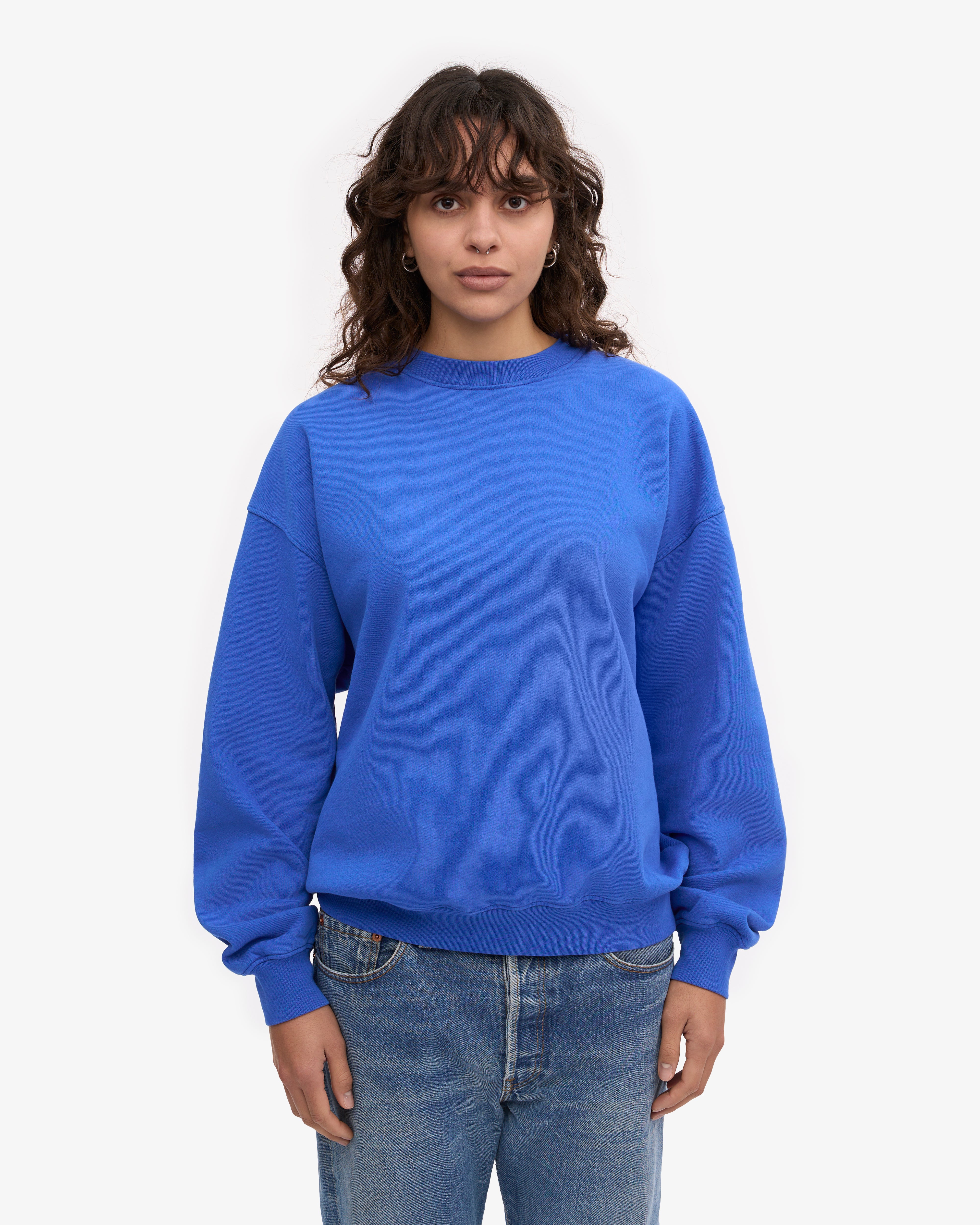 Organic Oversized Crew - Sapphire Blue XS