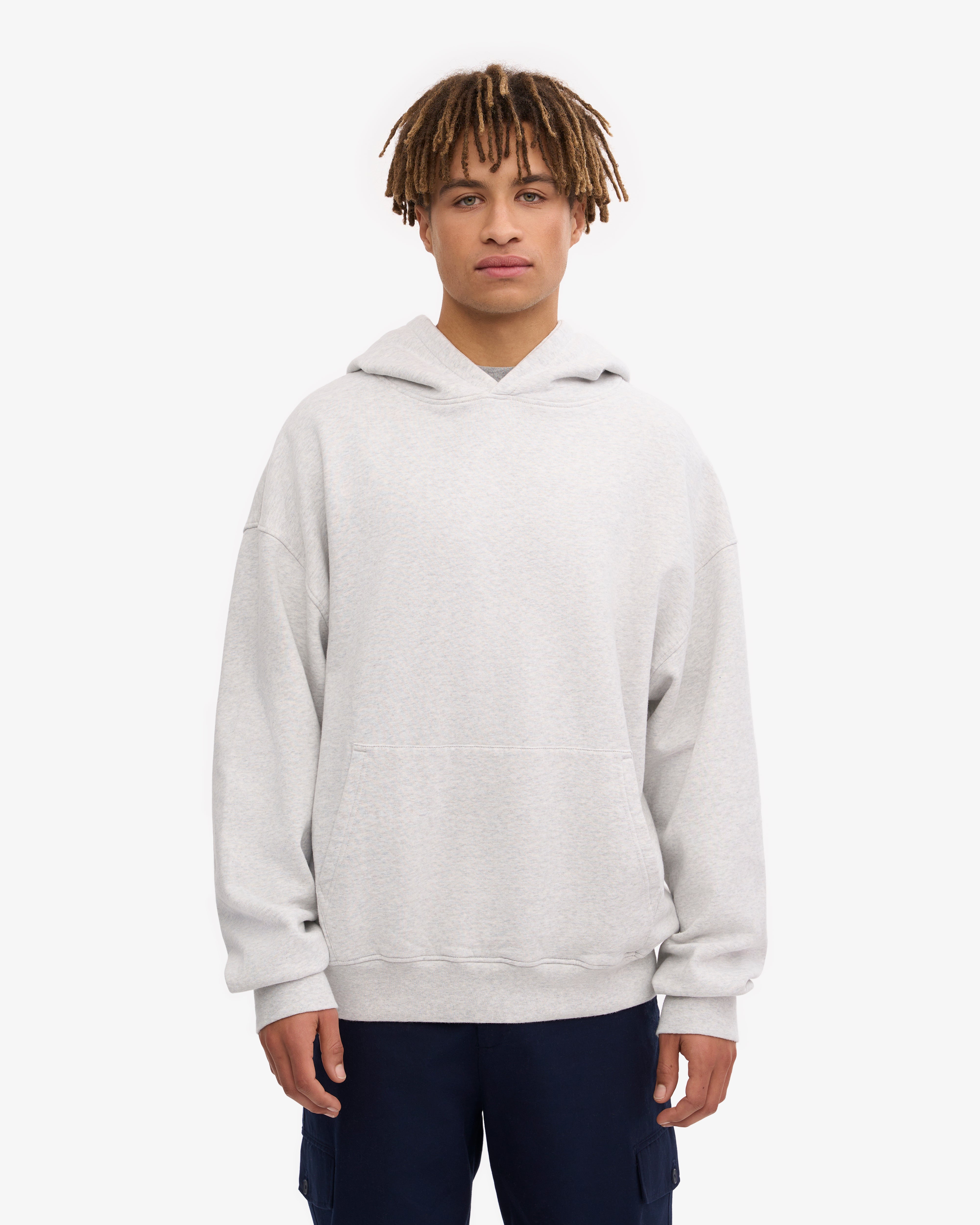 Organic Relaxed Hood Sweatsuit - Snow Melange