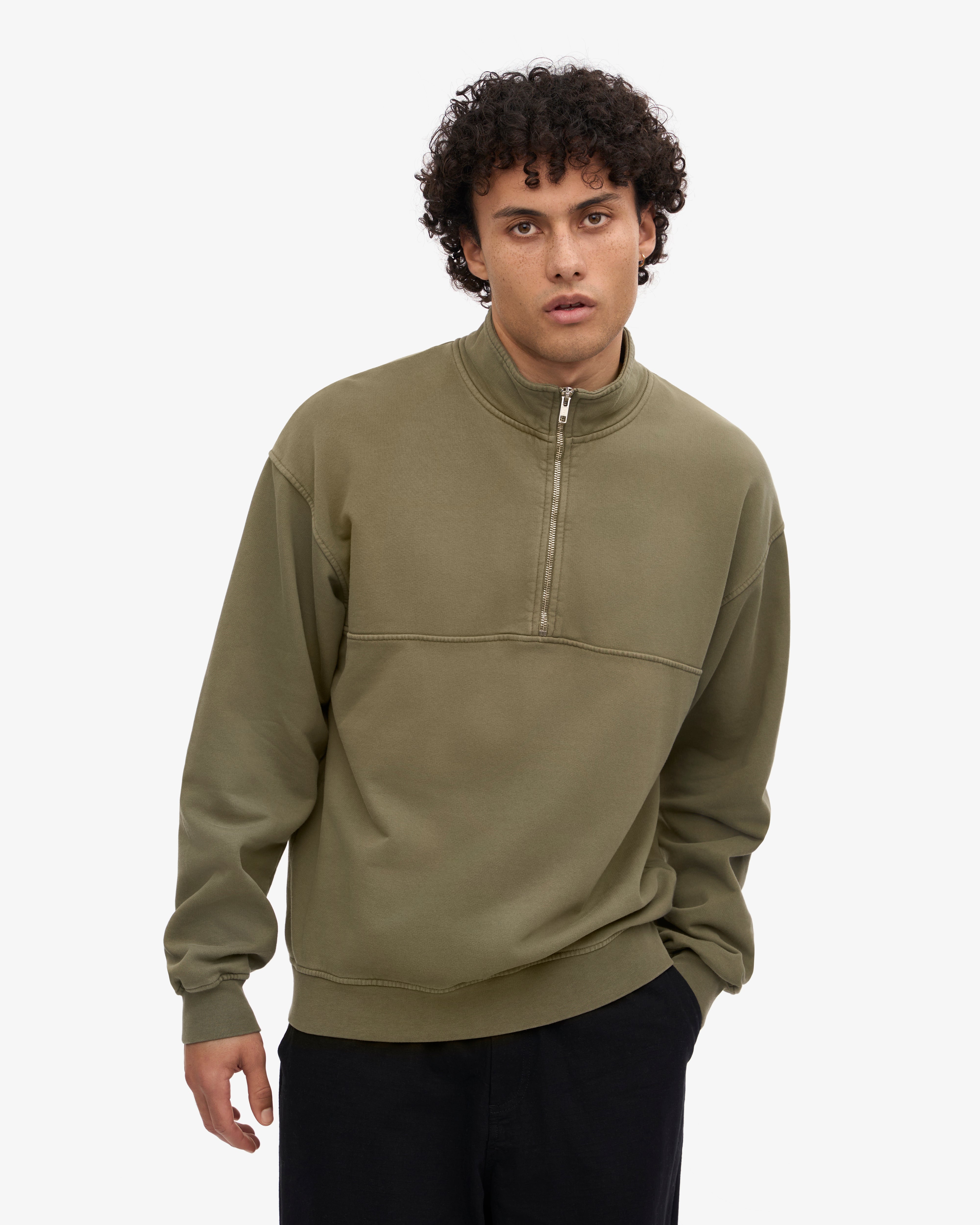 Organic Quarter Zip - Dusty Olive