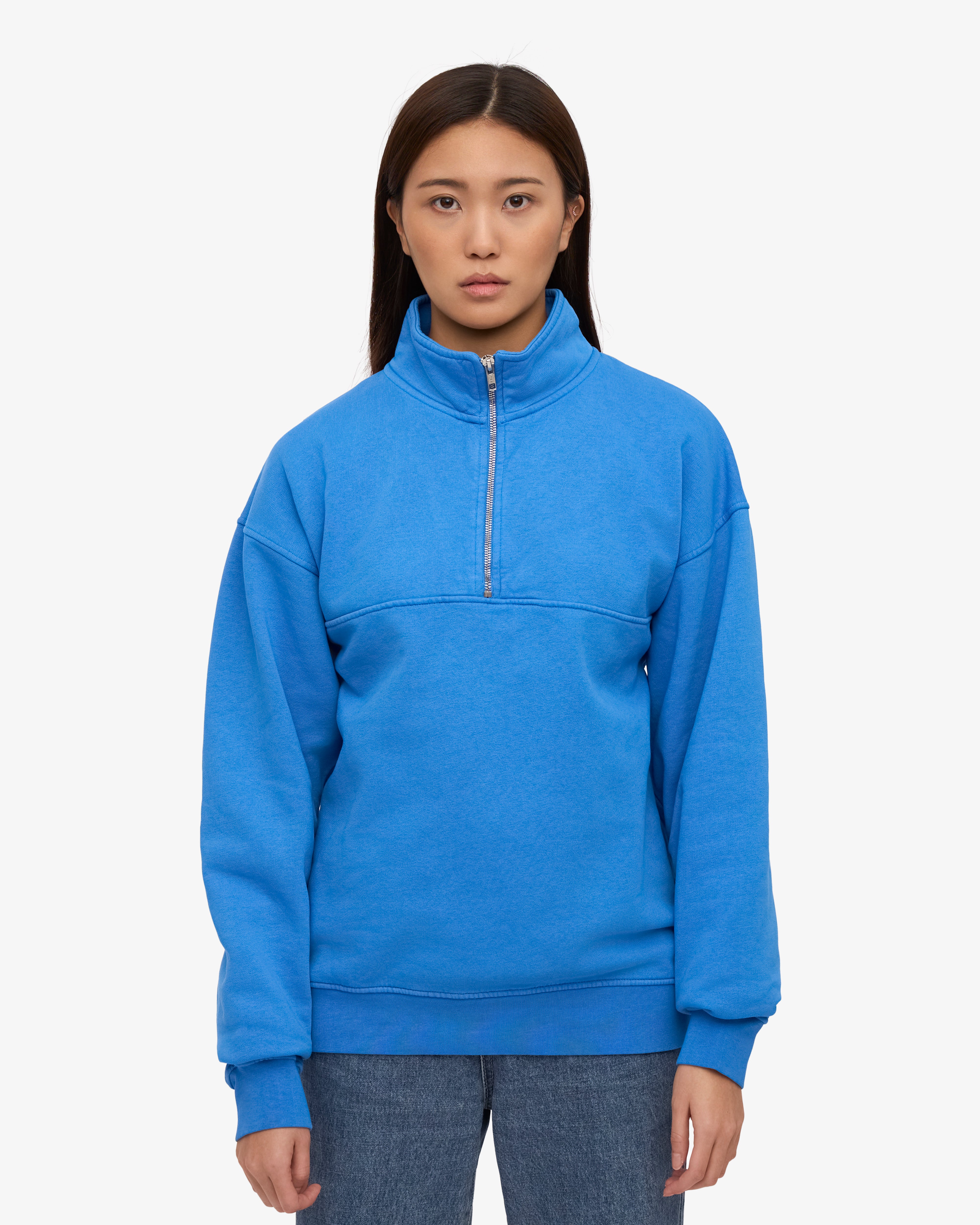 Organic Quarter Zip - Pacific Blue