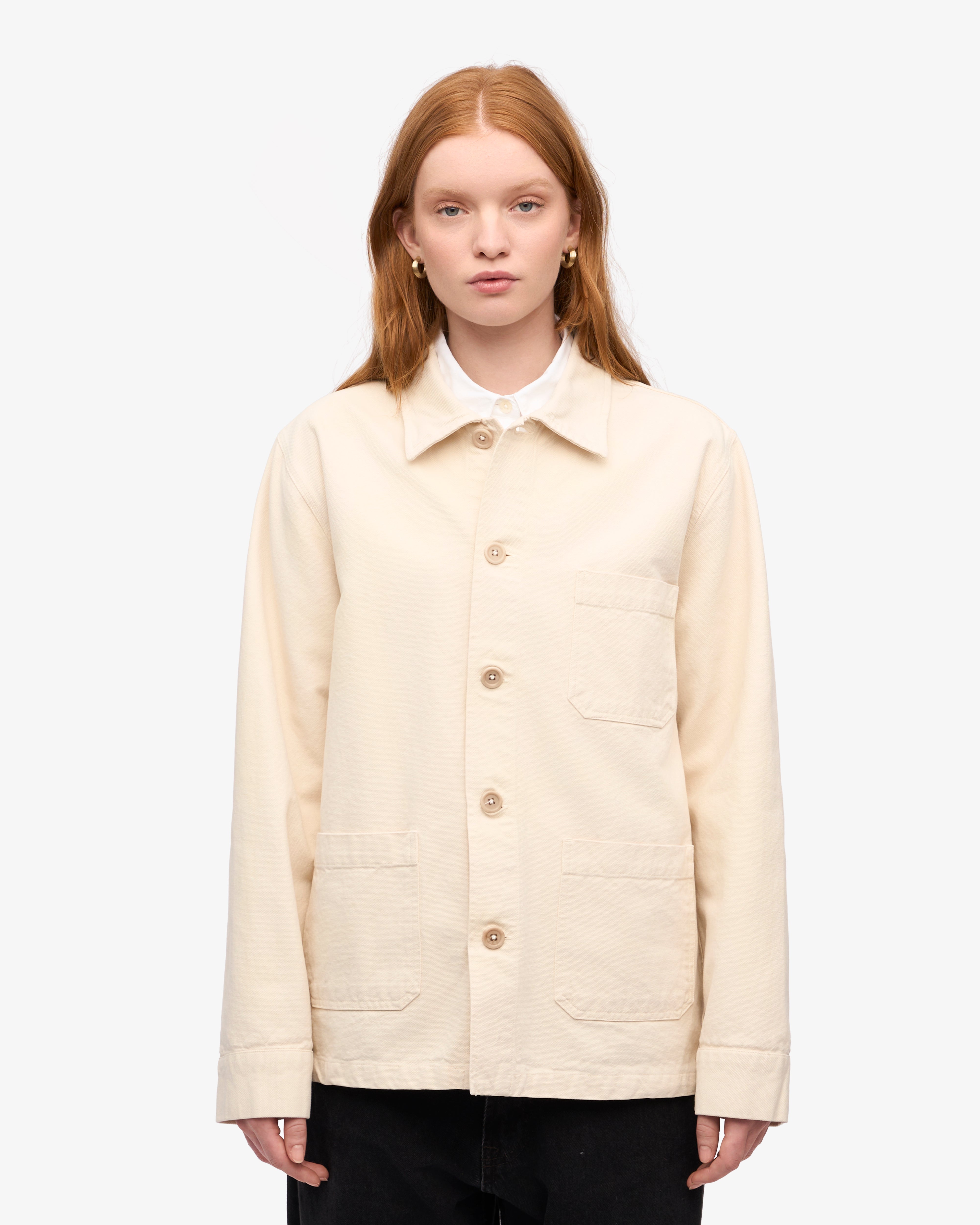 Organic Workwear Jacket - Ivory White
