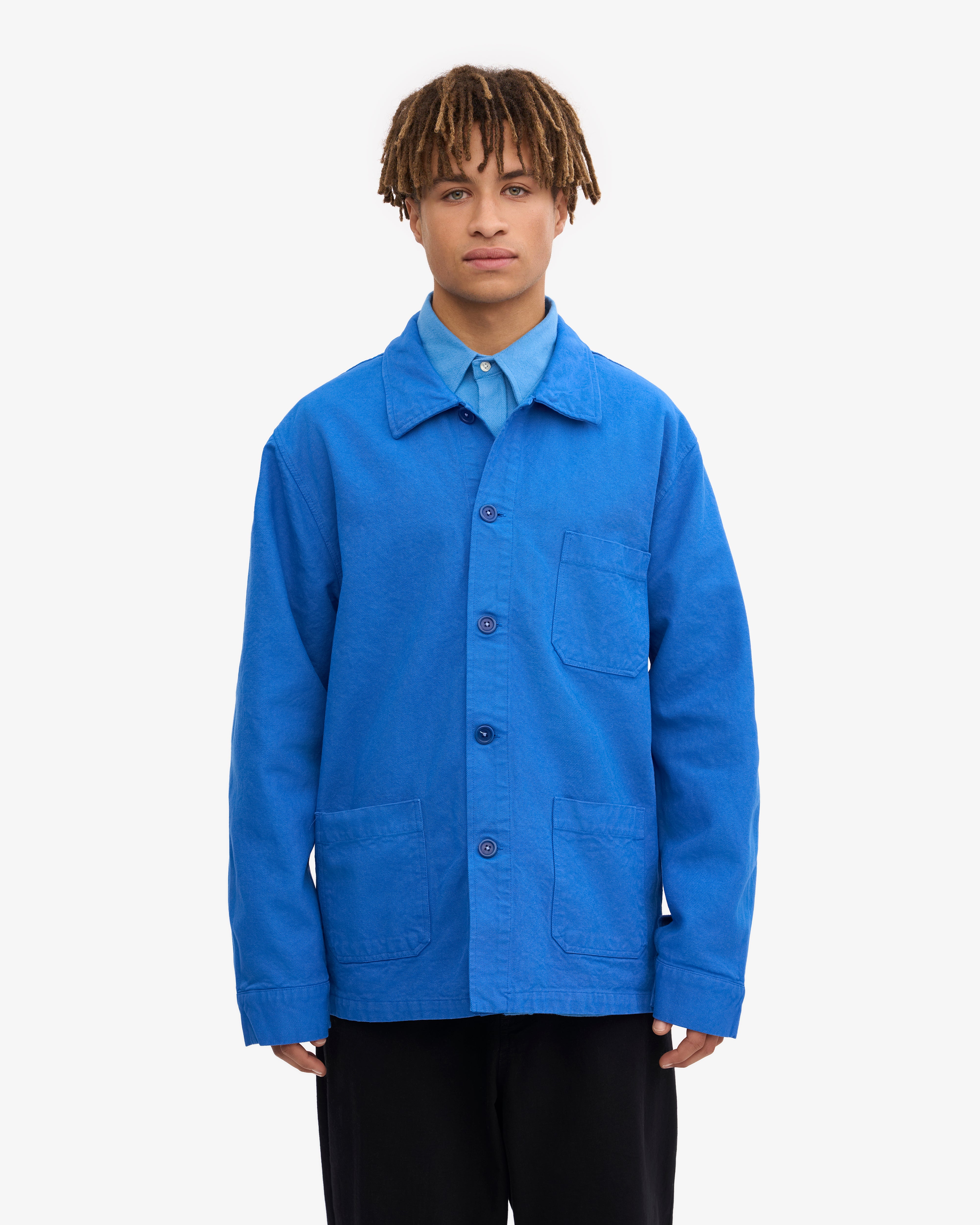 Organic Workwear Jacket - Pacific Blue
