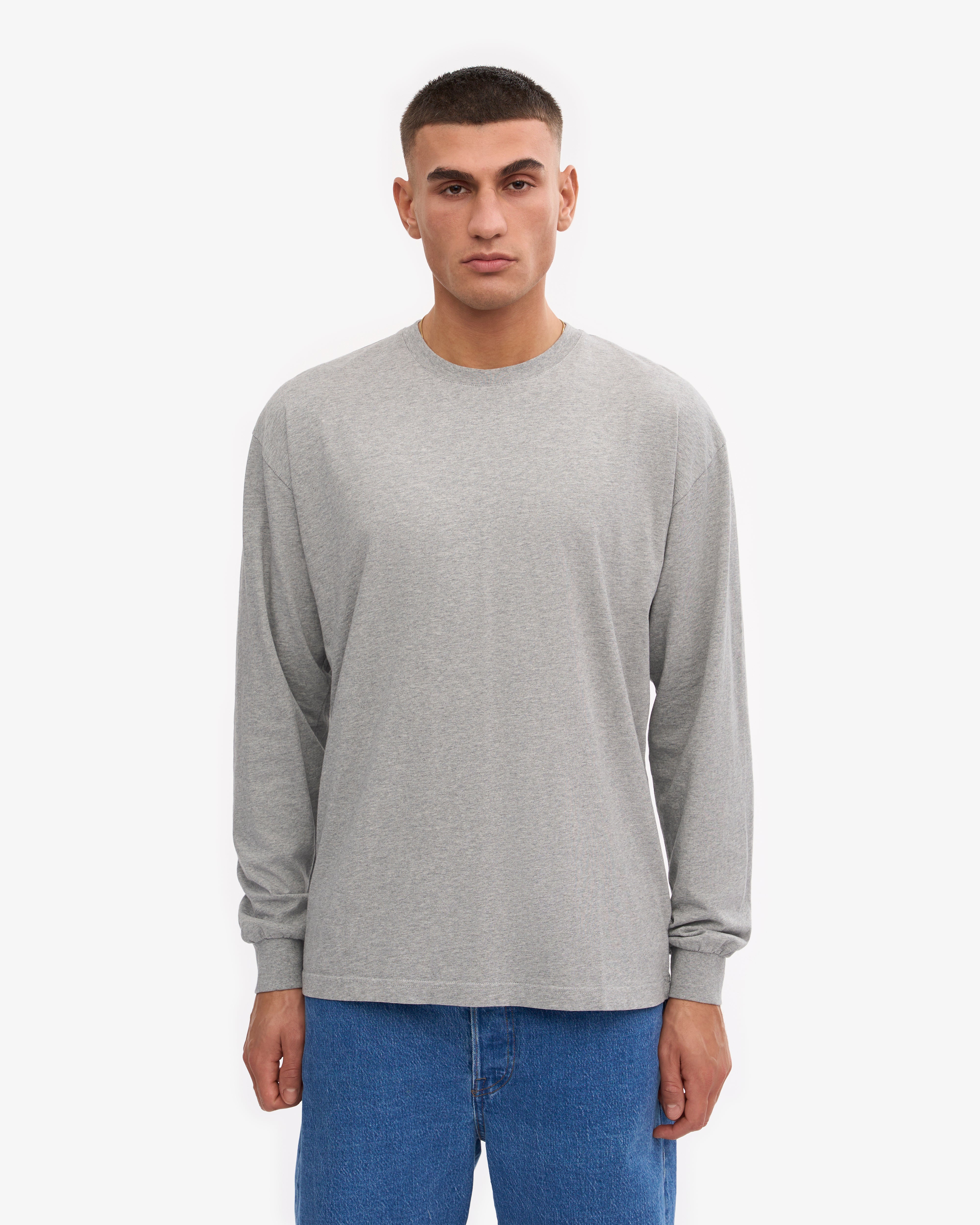 Oversized Organic LS T-Shirt - Heather Grey