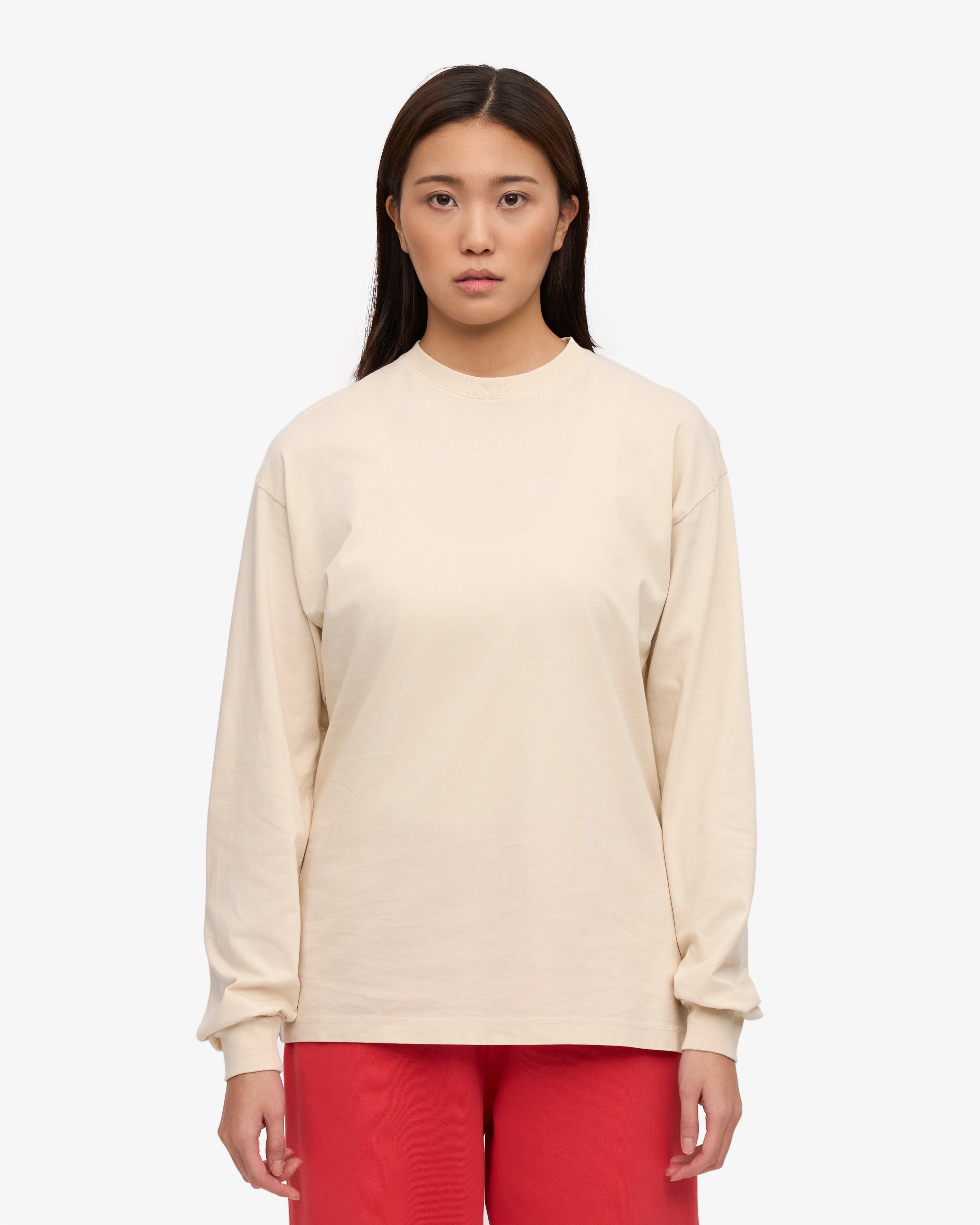 Oversized Organic LS T-Shirt - Ivory White XS