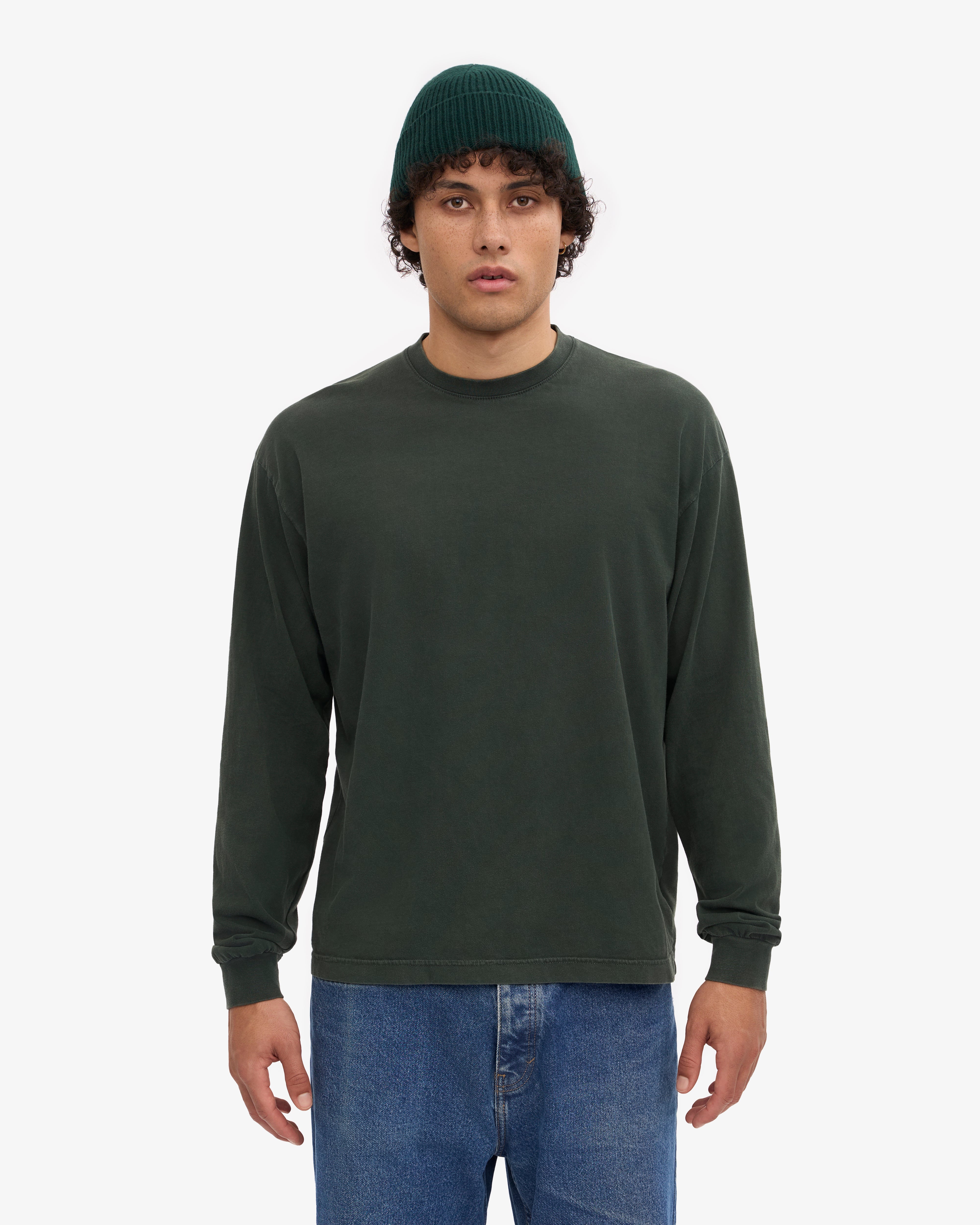 Oversized Organic LS T-Shirt - Midnight Forest XS