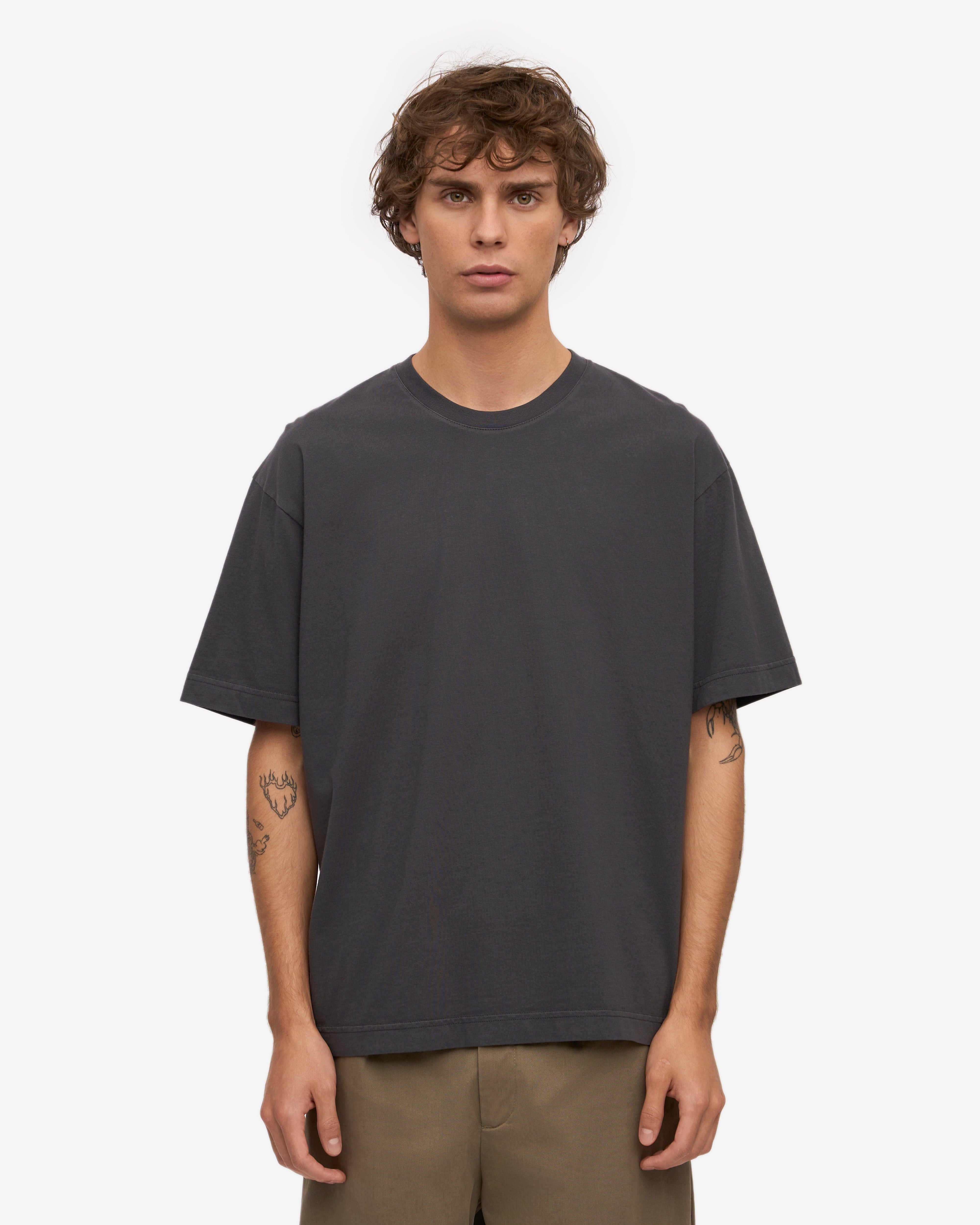 Oversized Organic T-Shirt - Lava Grey XS