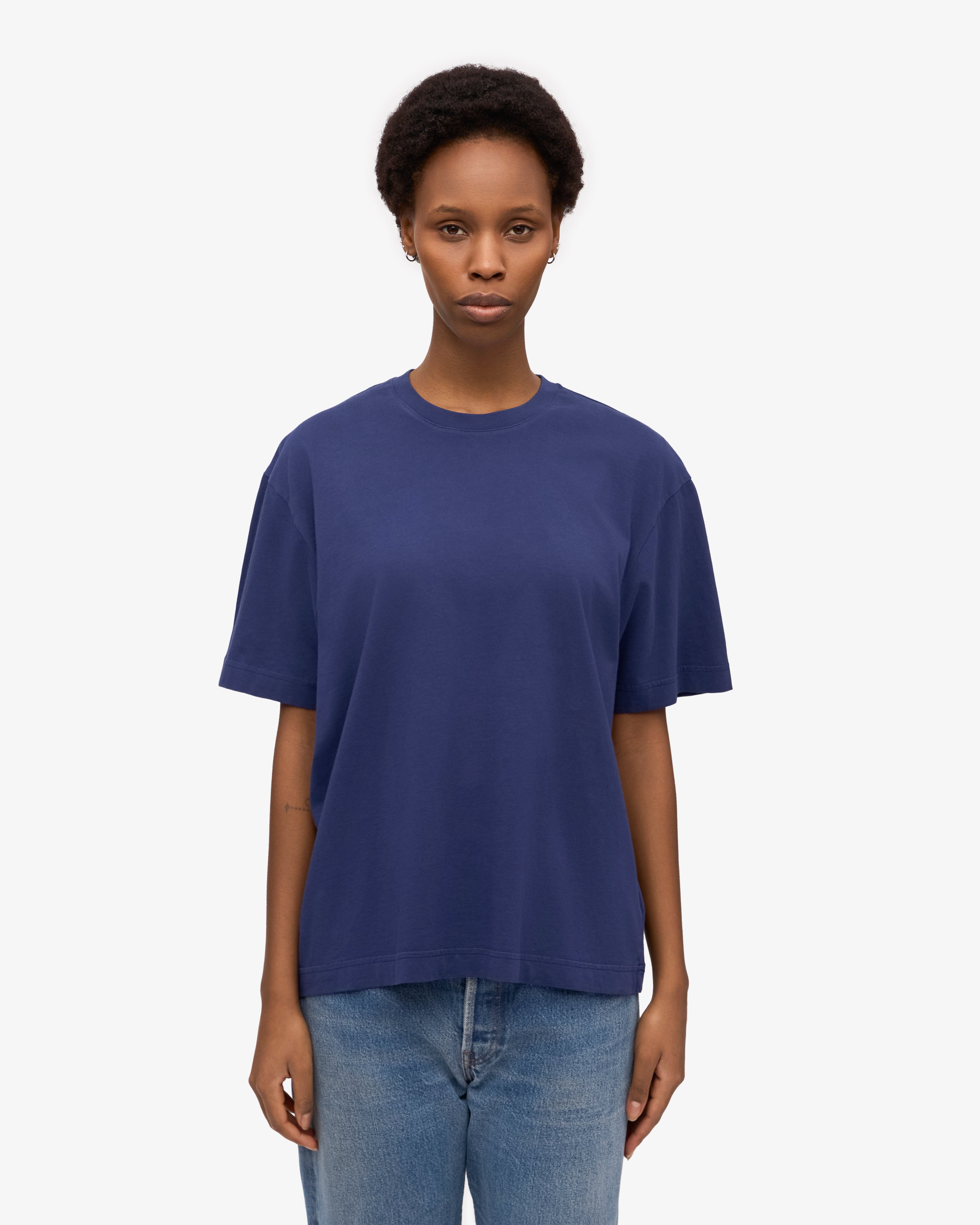 Oversized Organic T-Shirt - Marine Blue XS