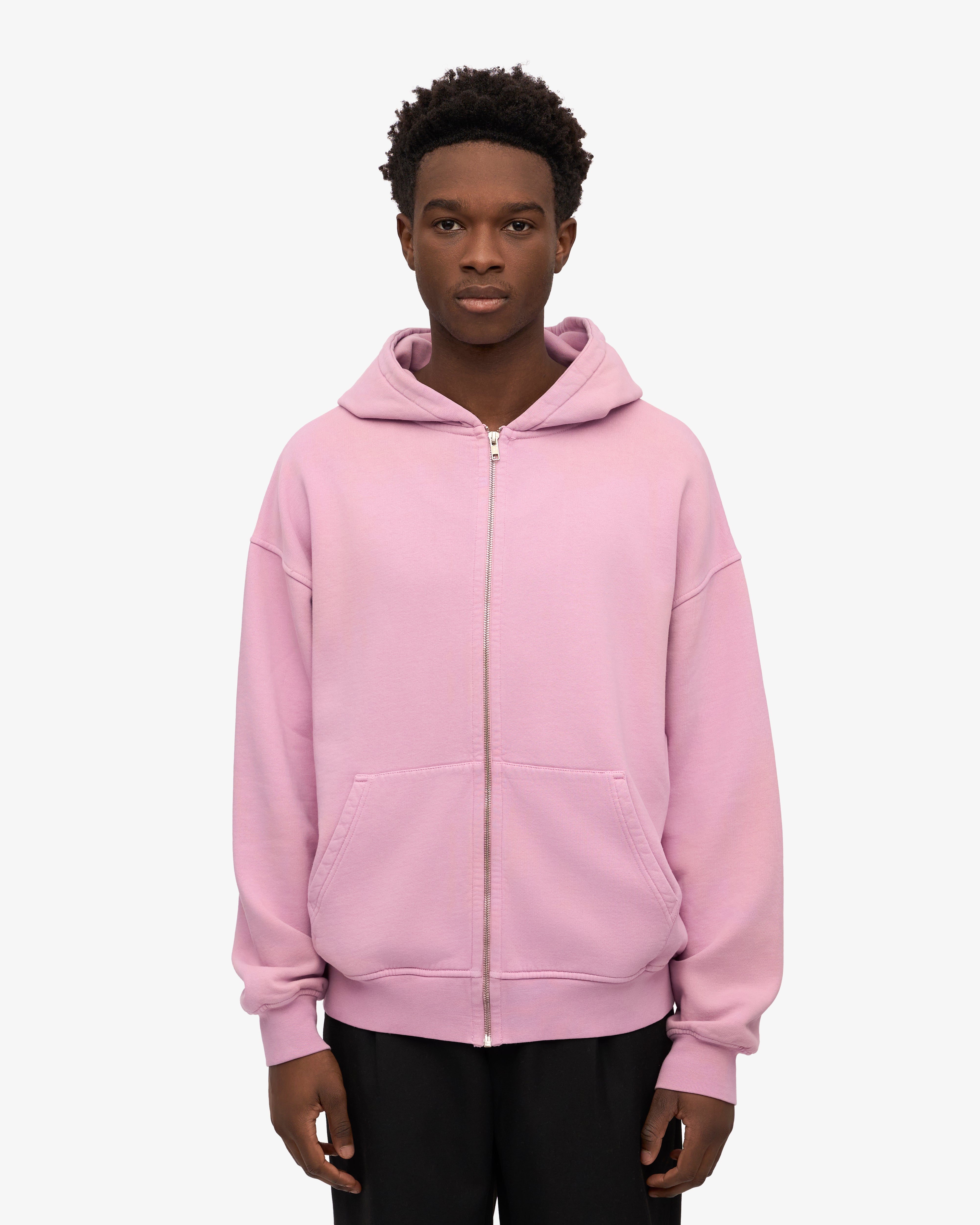 Organic Oversized Zip Hood - Cherry Blossom