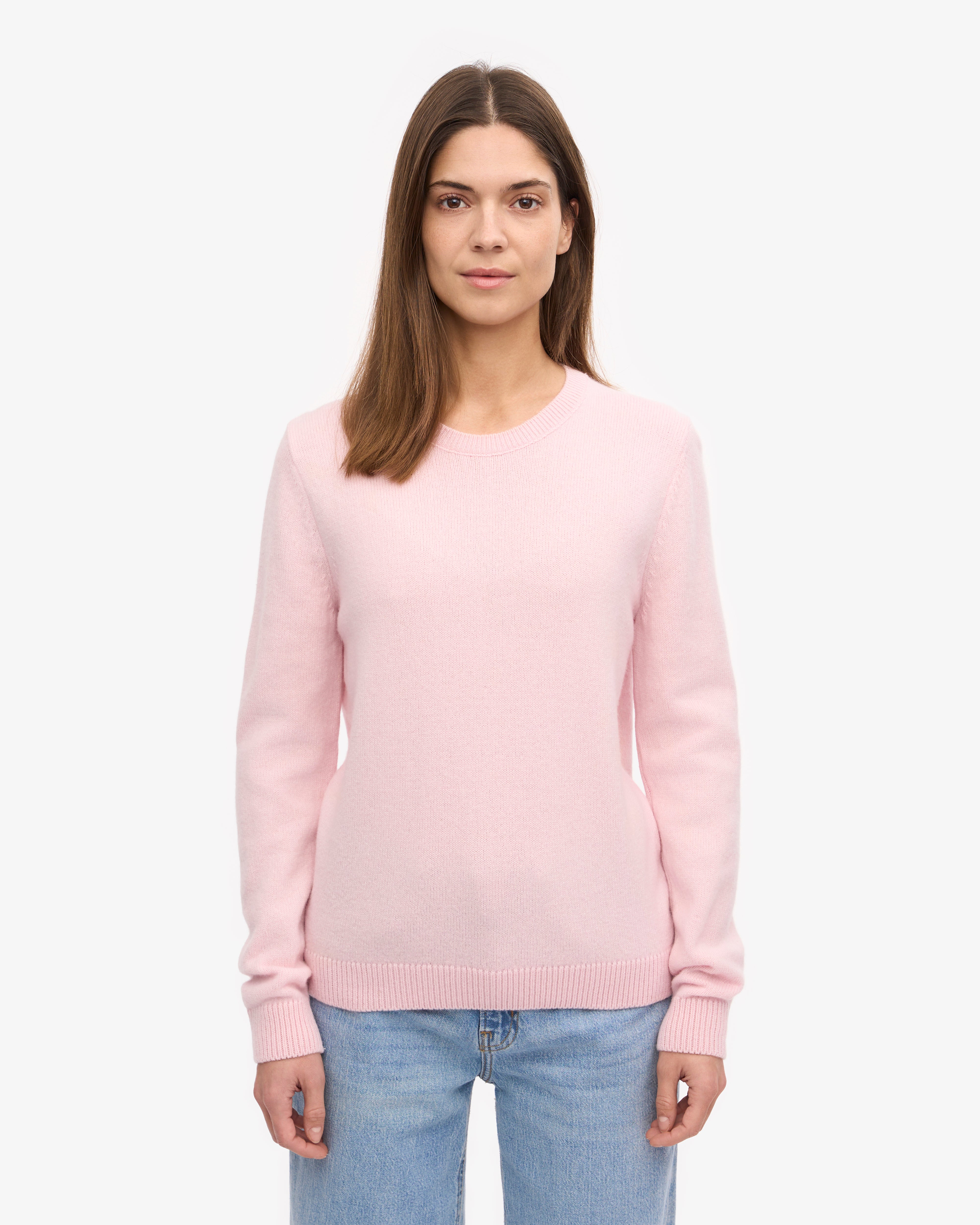 Women Classic Merino Wool Crew - Faded Pink