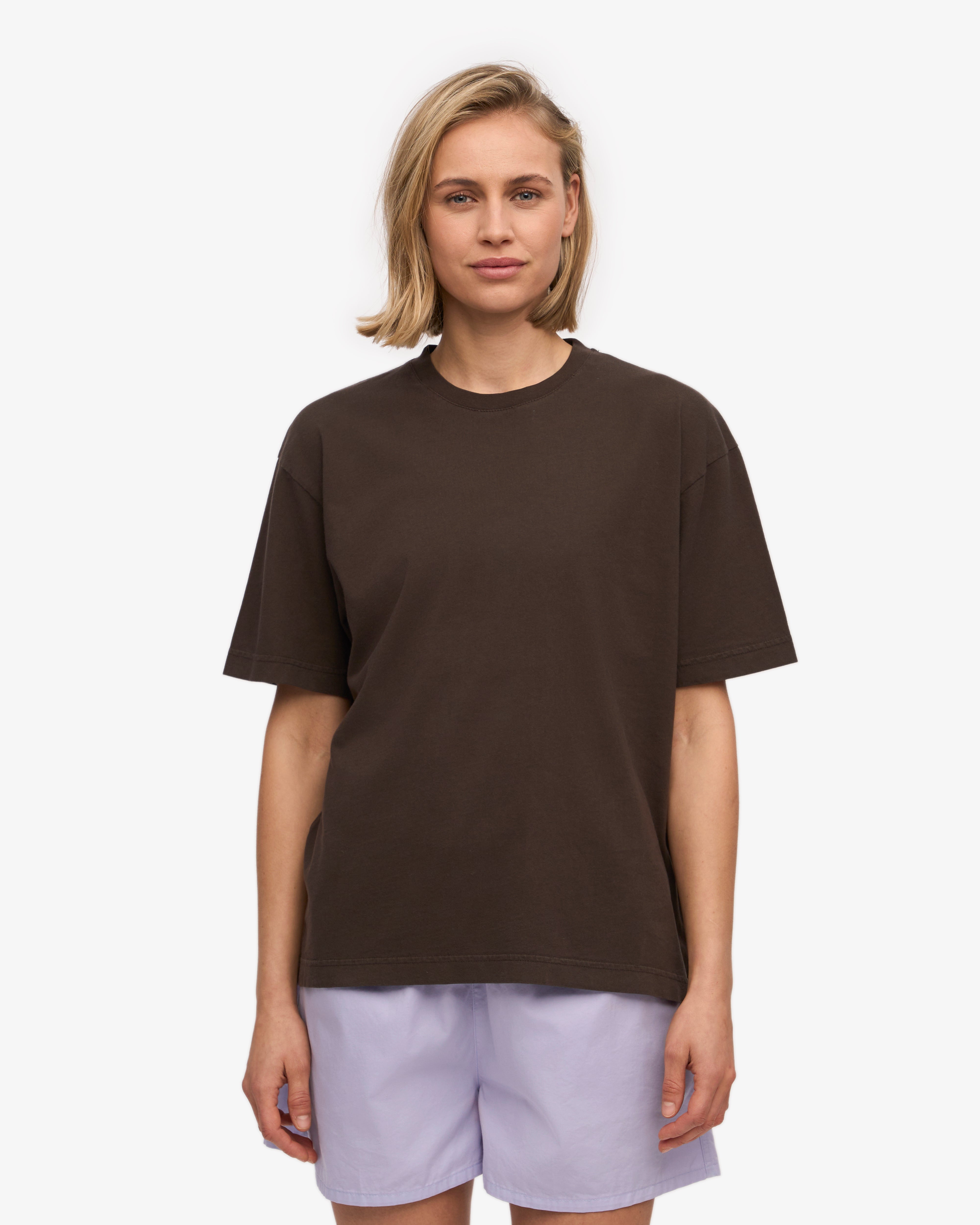 Oversized Organic T-Shirt - Coffee Brown XS