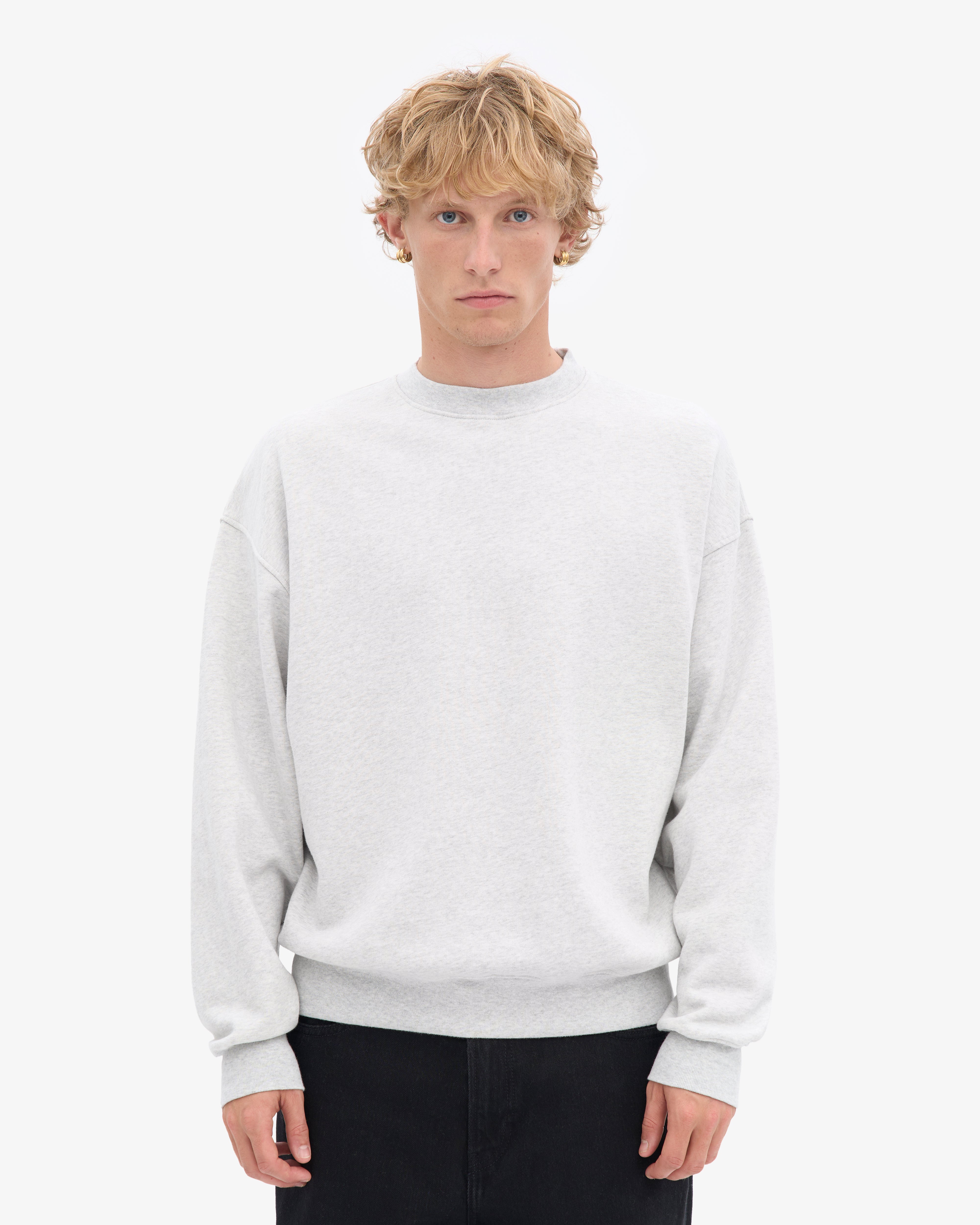 Organic Oversized Crew - Snow Melange