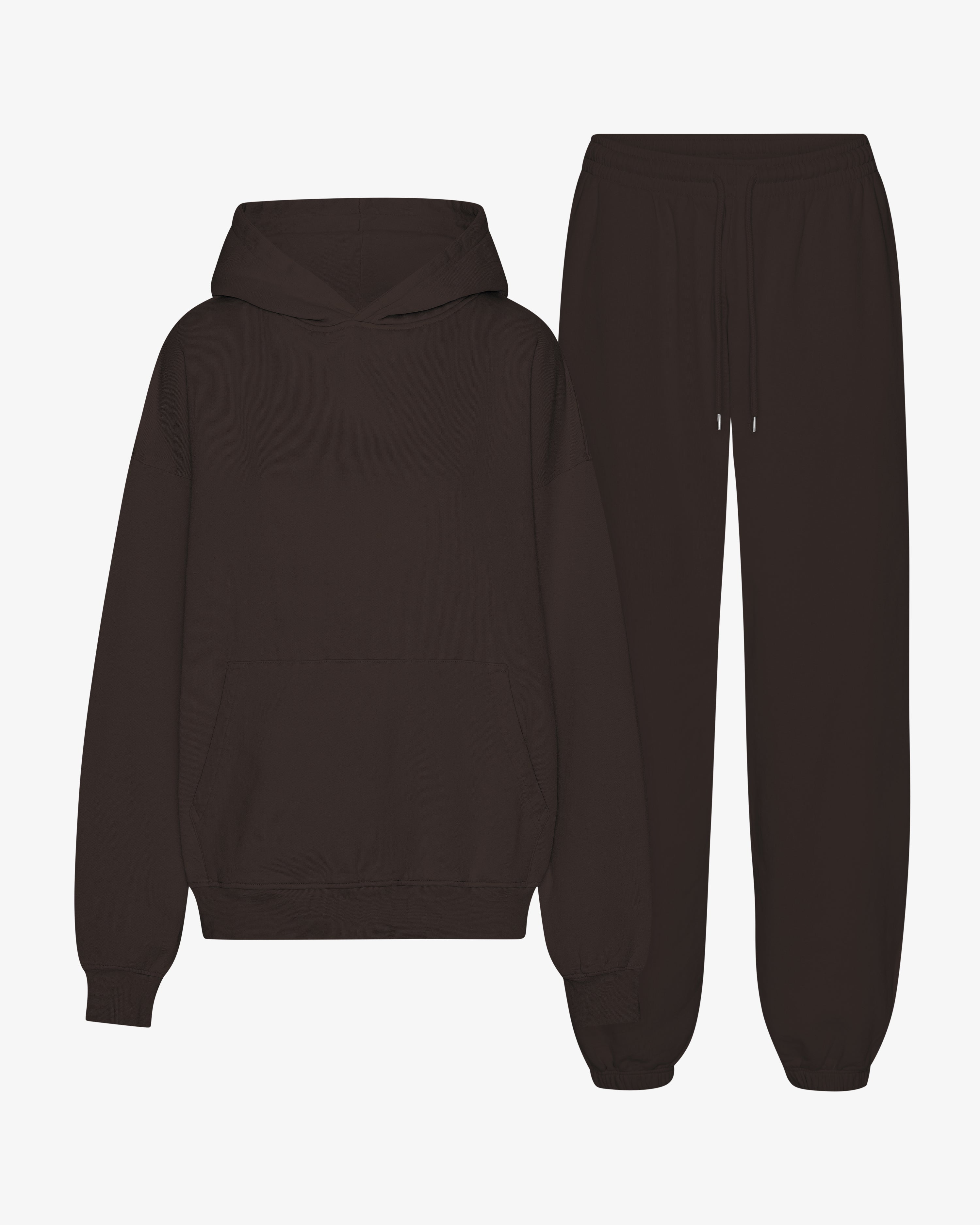 Organic Relaxed Hood Sweatsuit - Coffee Brown