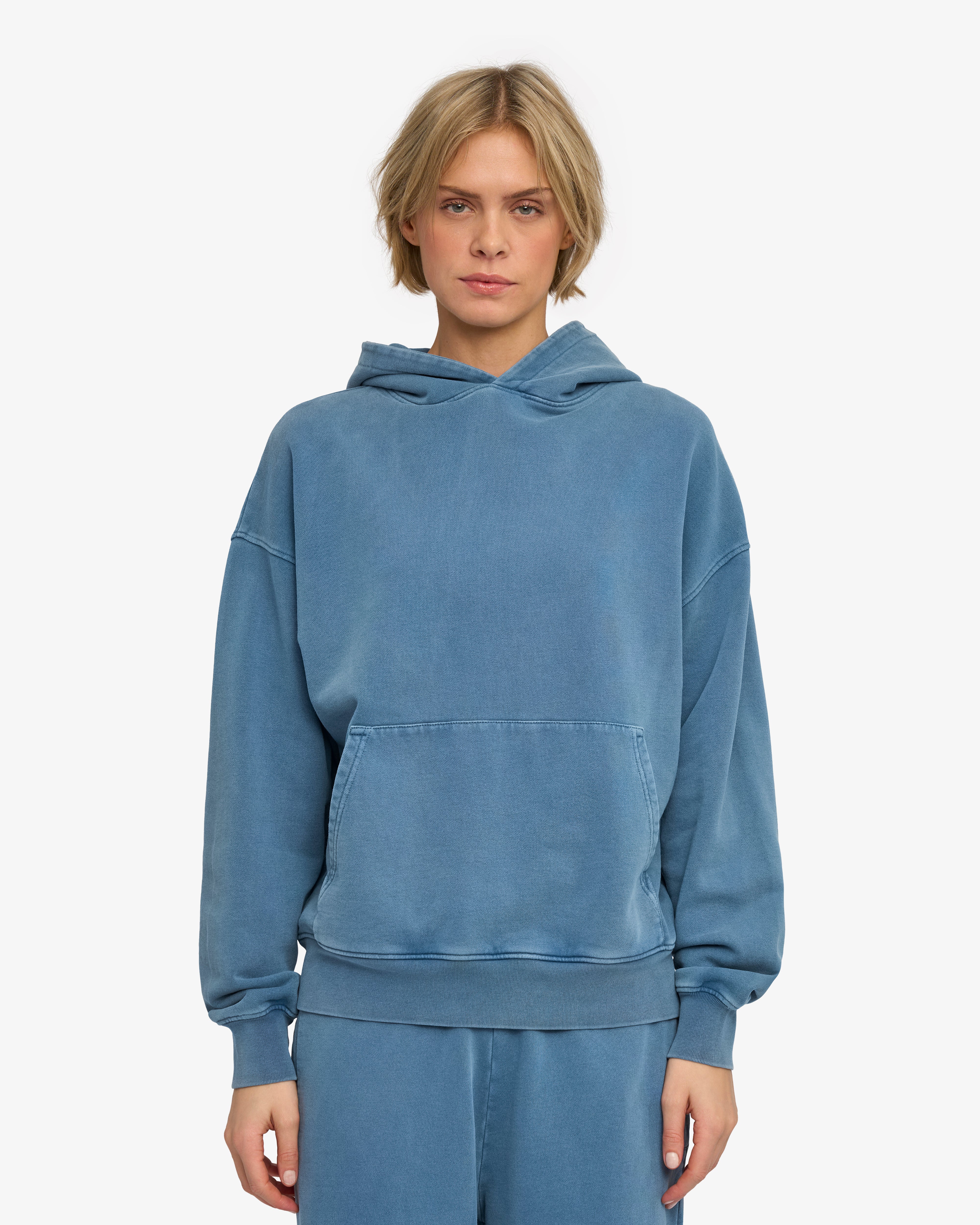 Organic Oversized Hood - Faded Indigo