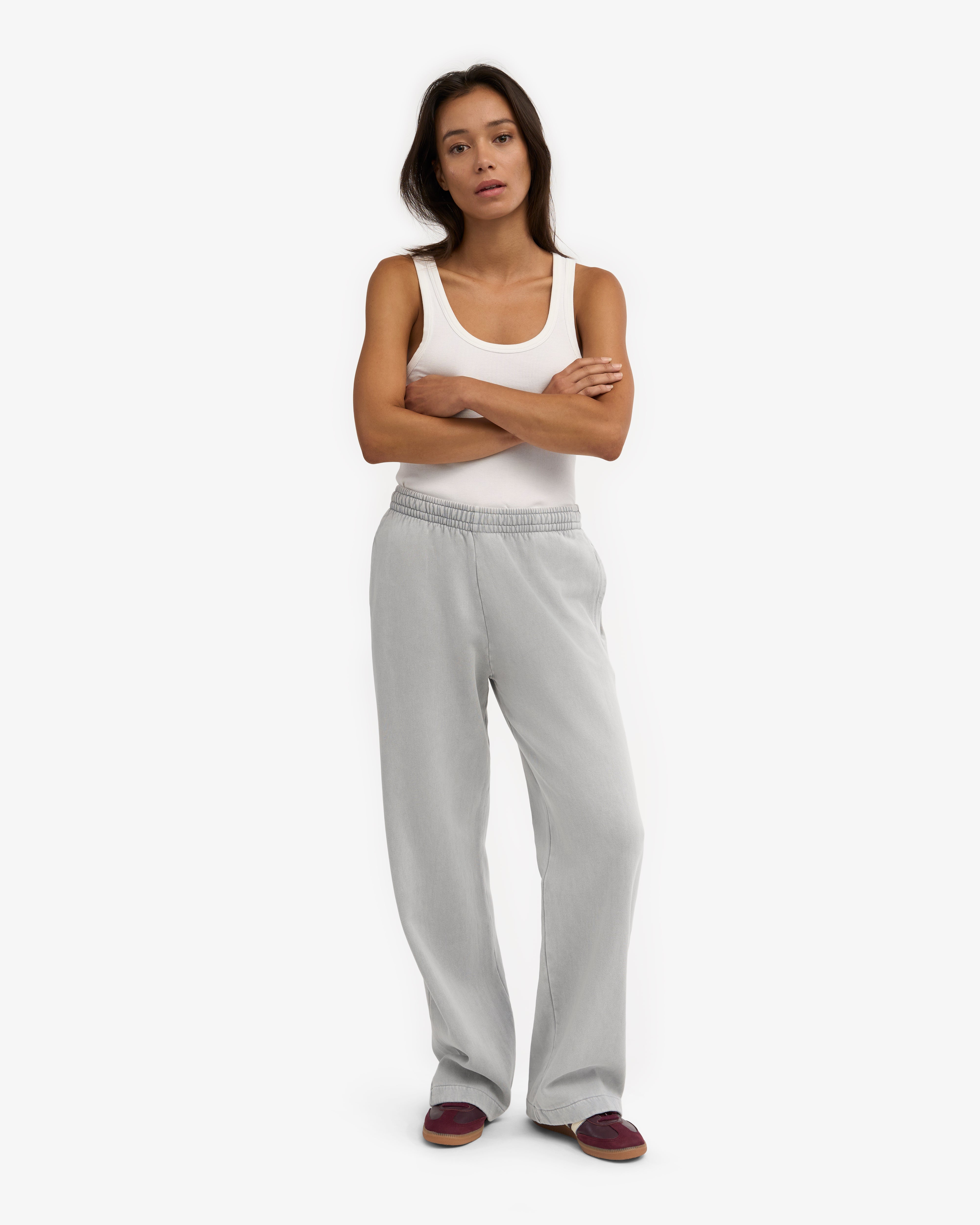 Organic Straight Leg Sweatpants - Faded Grey